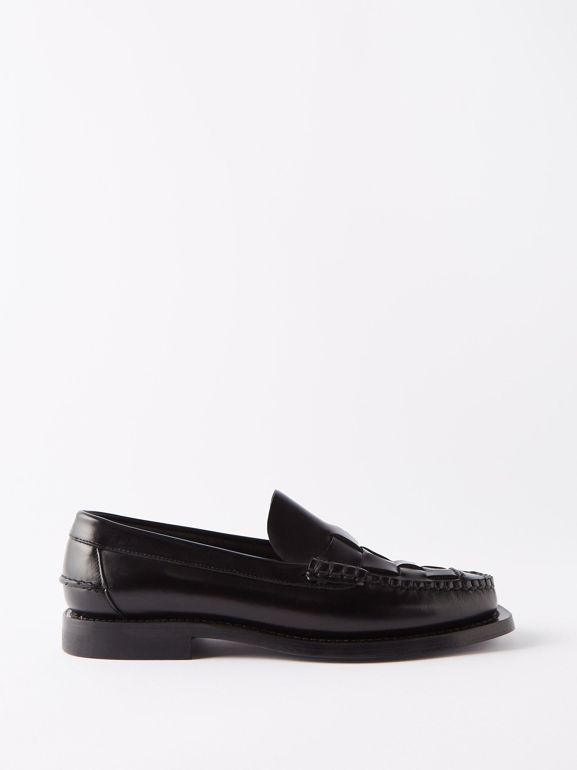 Hereu Nombela Woven Leather Loafers in Black | Lyst Canada