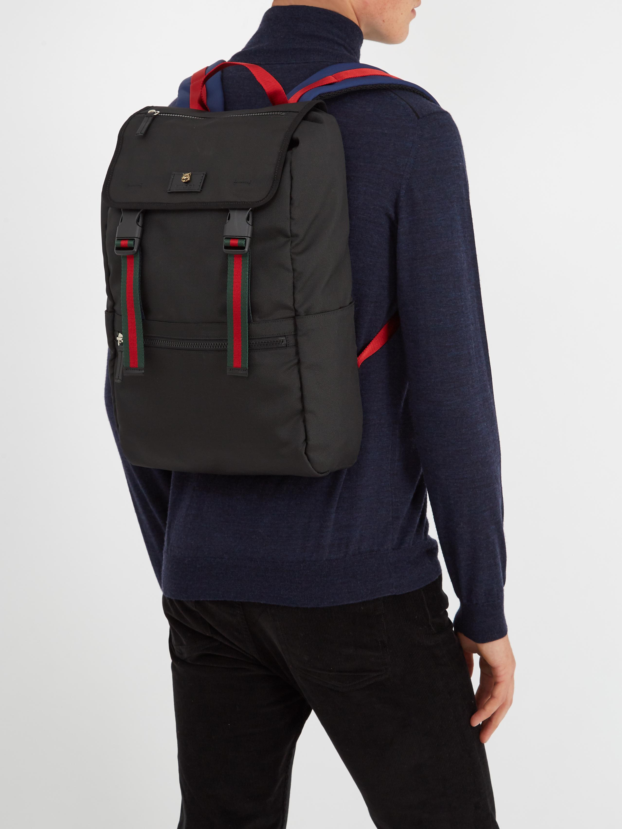 gucci canvas backpack