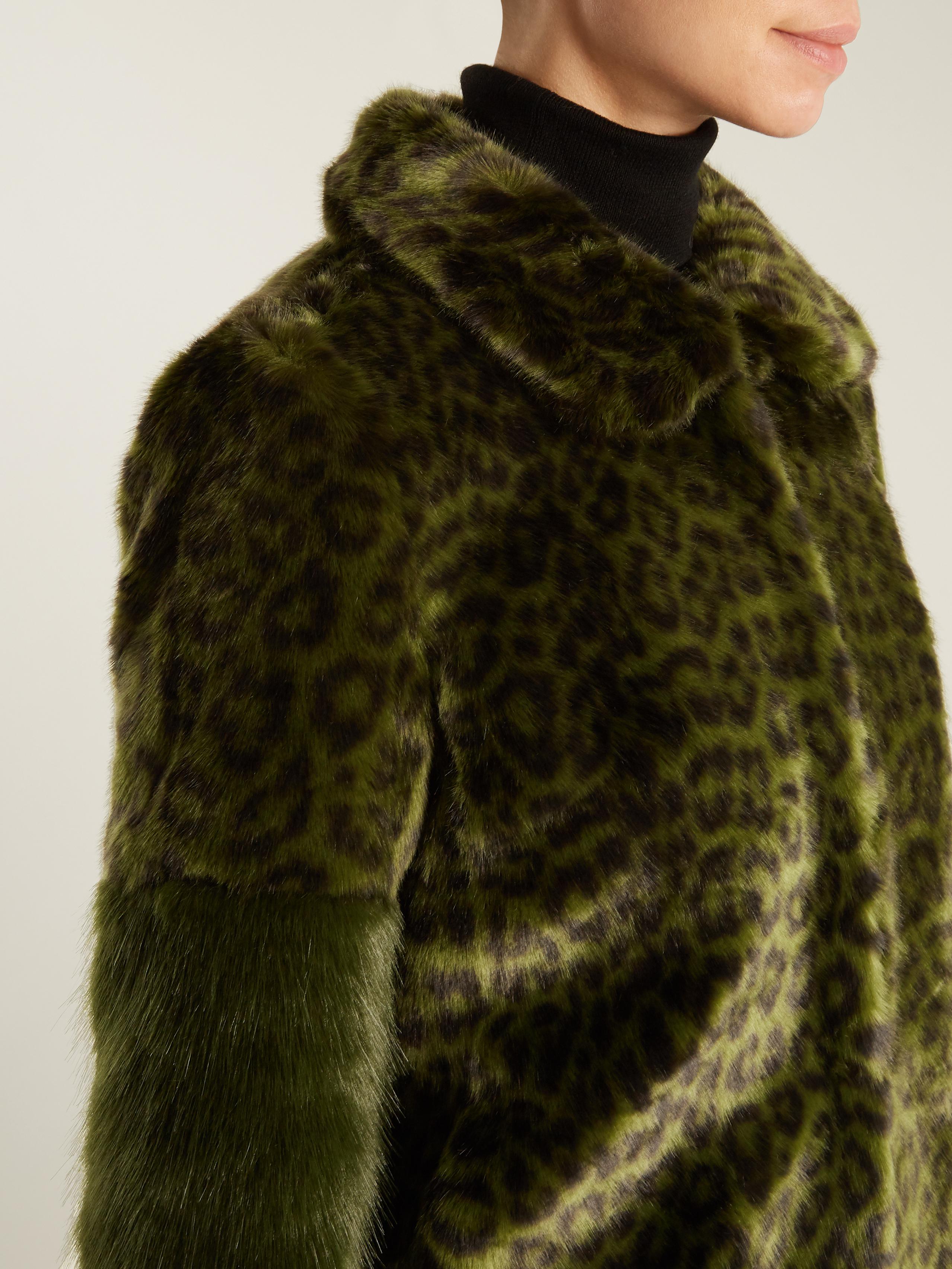 green leopard coat