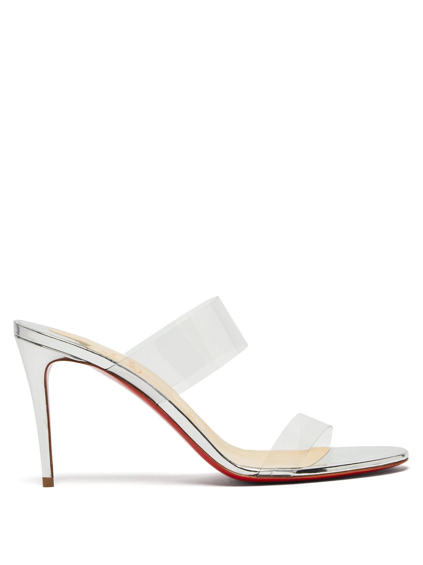 Christian Louboutin Just Nothing 85 Plexi-strap Leather Sandals in 