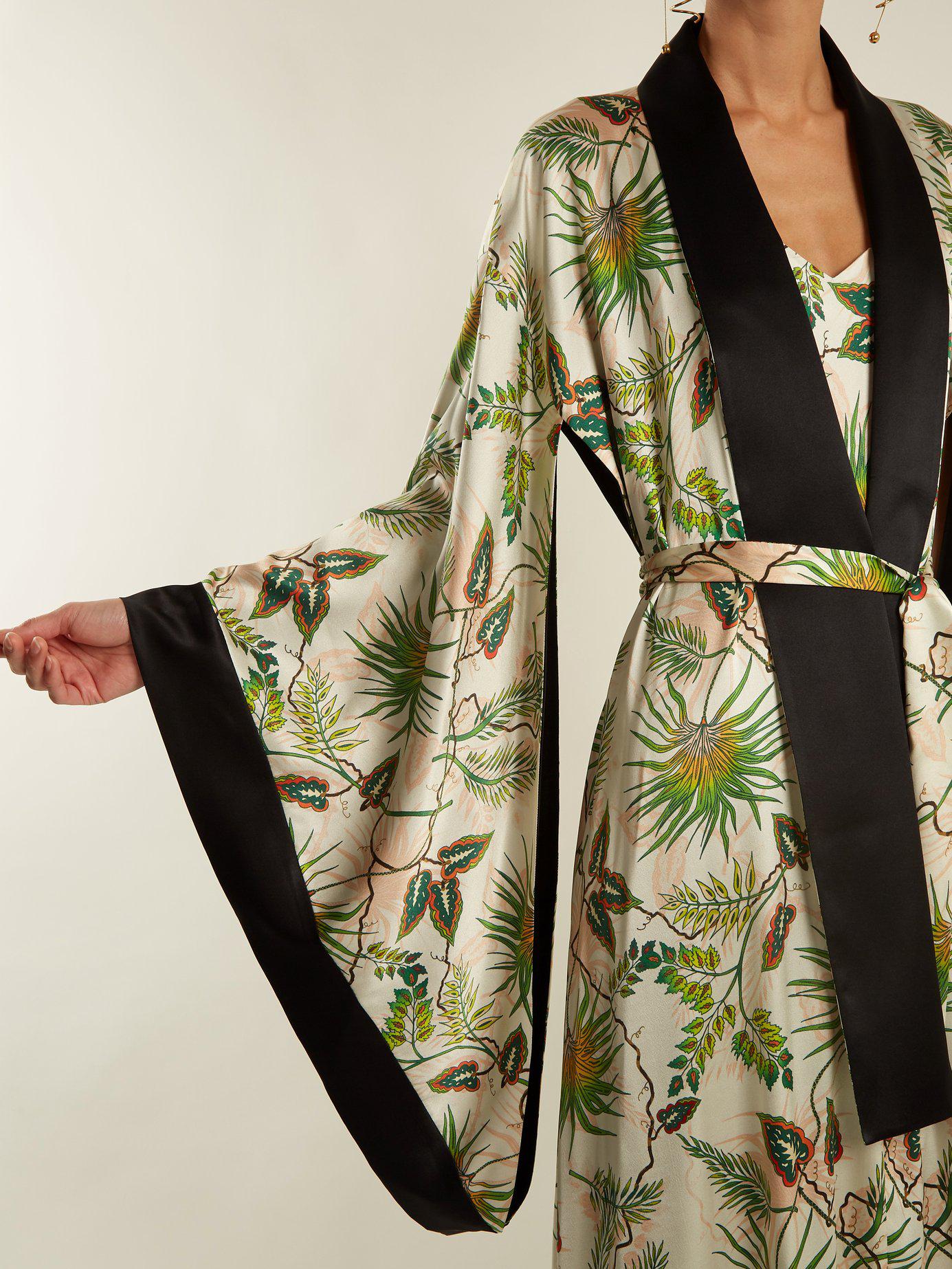 tropical silk robe