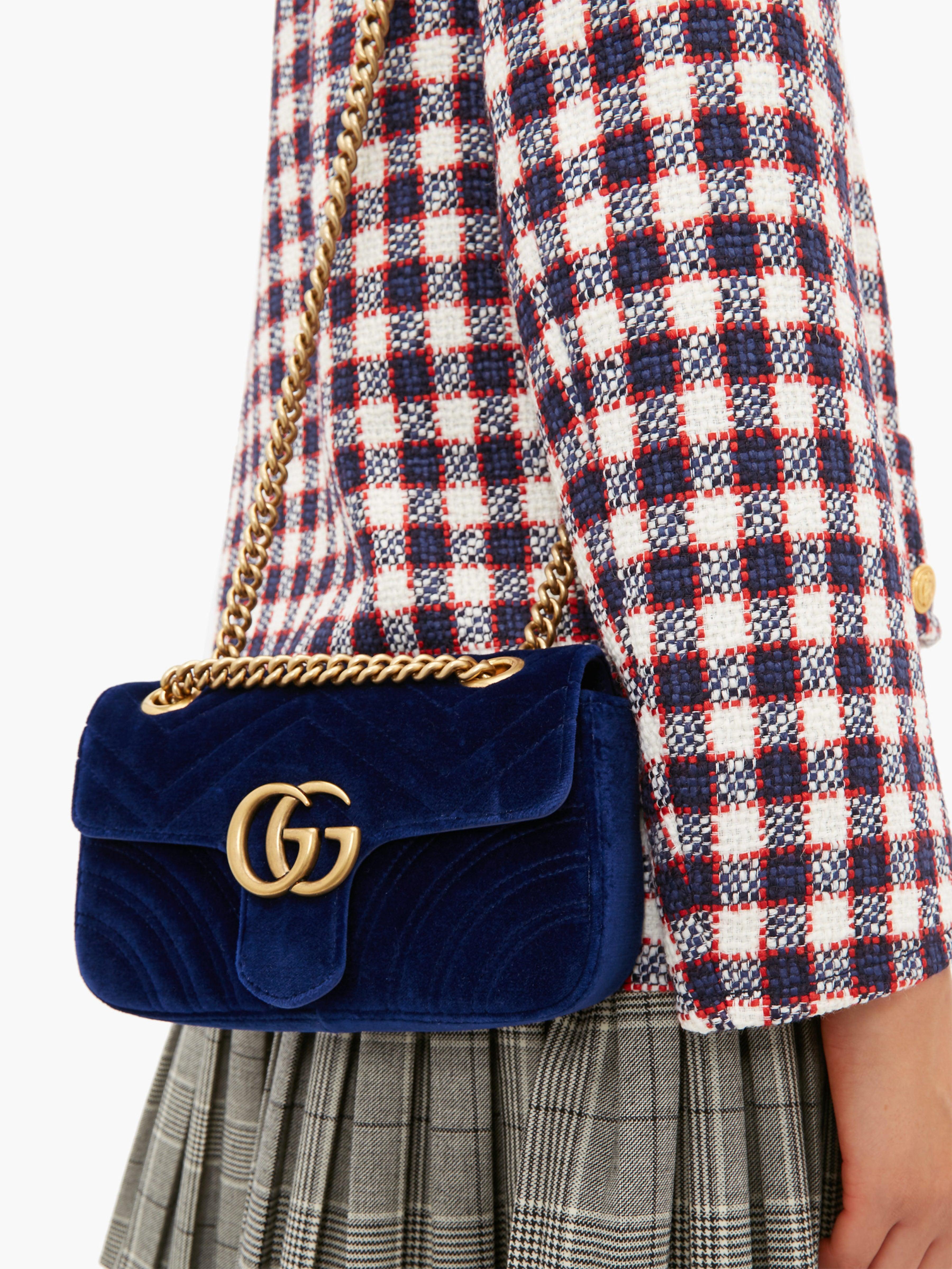 gg marmont mini velvet bag