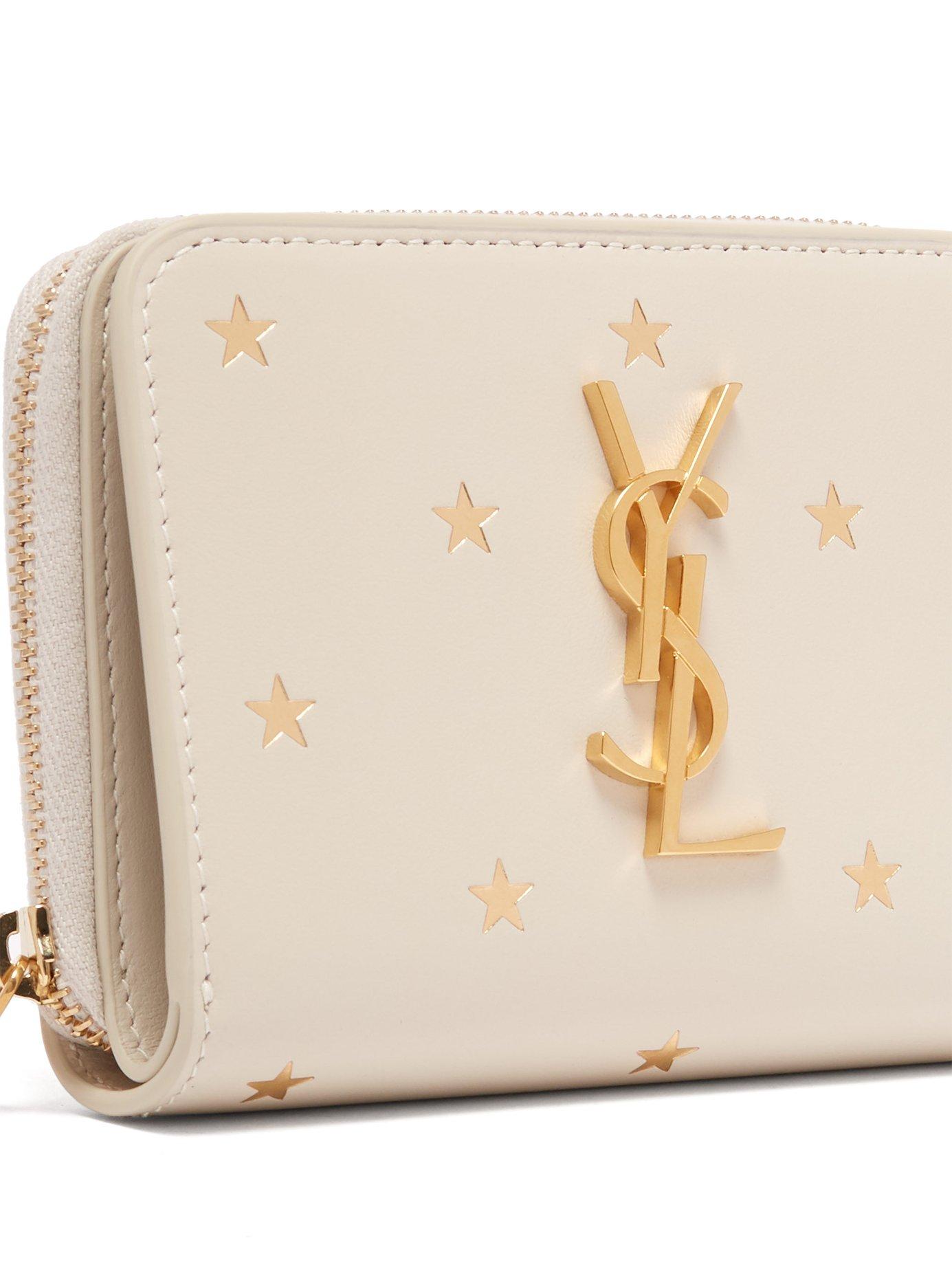 ysl white wallet