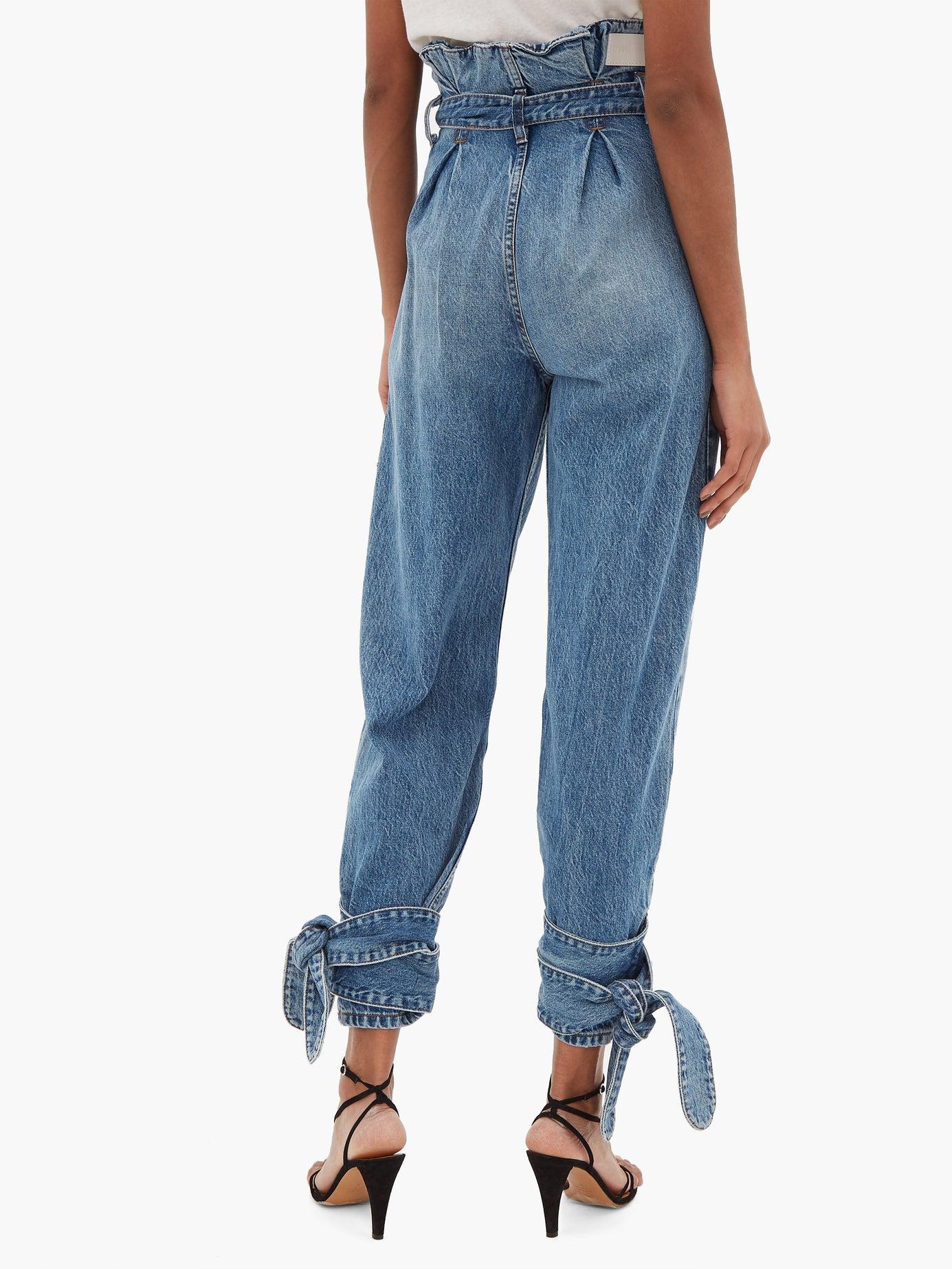 RE/DONE X The Attico Paperbag Waist Tie Cuff Jeans in Blue | Lyst