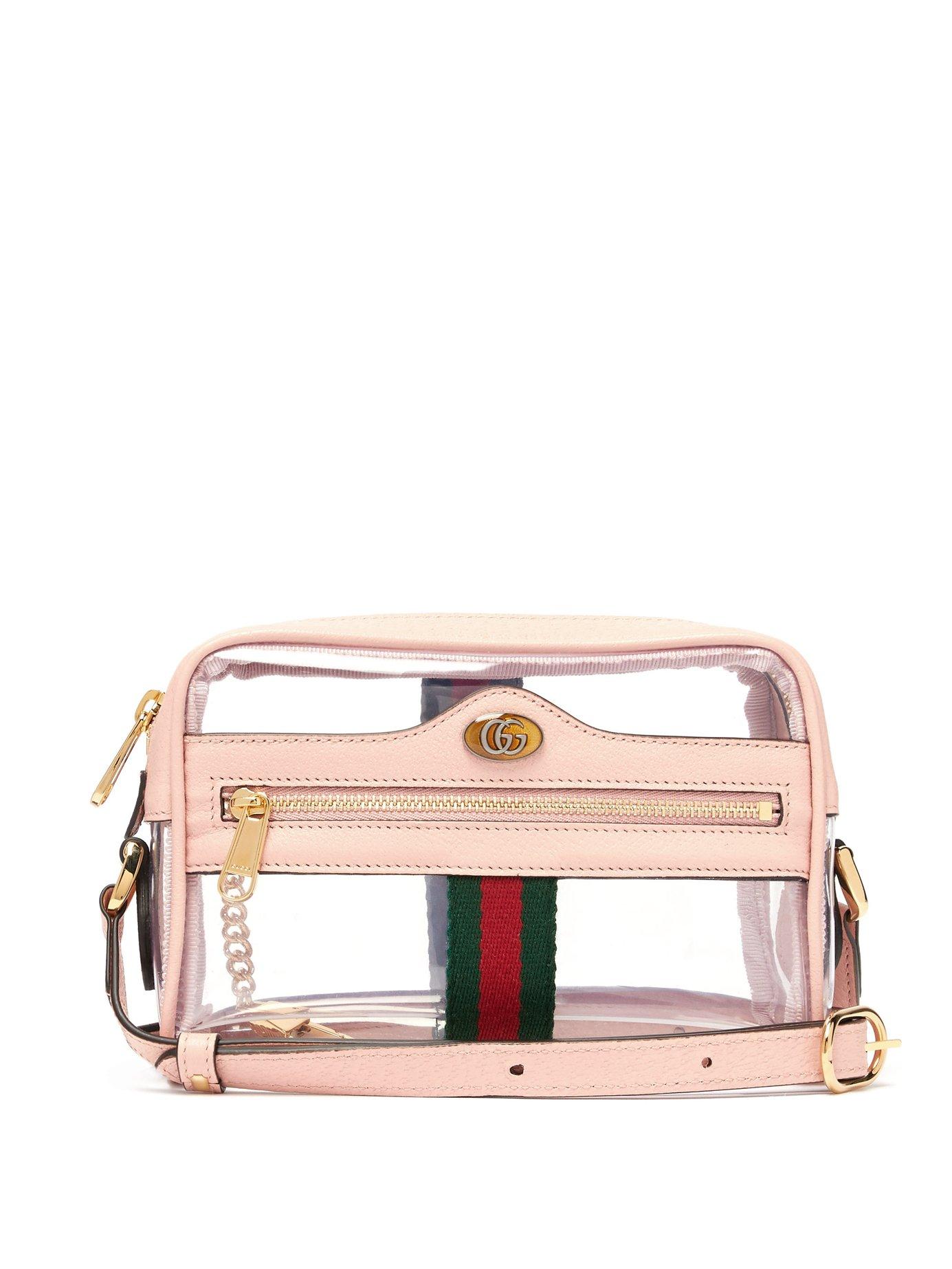 Gucci Ophidia Mini Pvc And Leather Cross Body Bag in Light Pink (Pink) - Lyst
