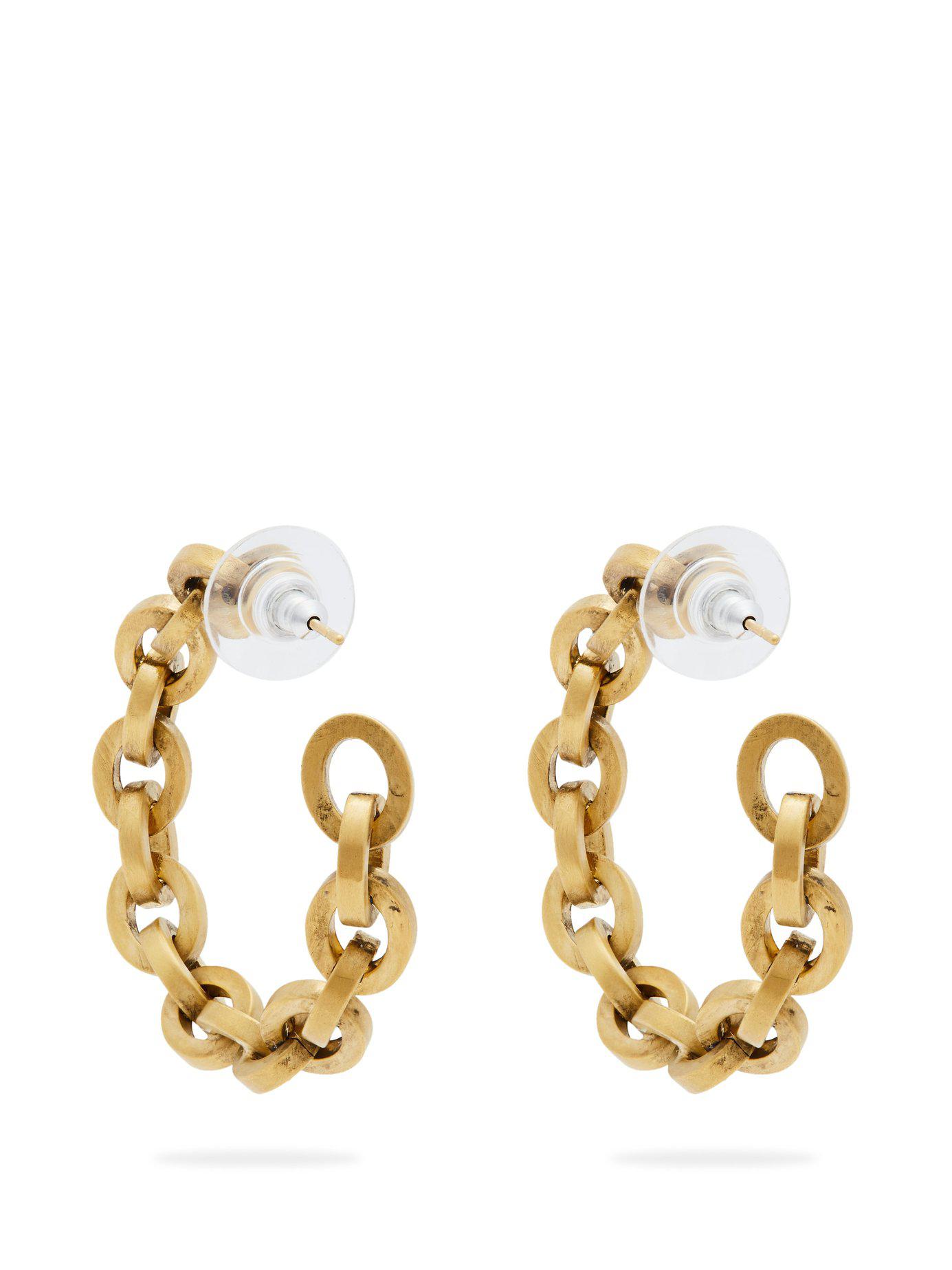 Saint Laurent Chainlink Hoop Earrings in Gold (Metallic) Lyst