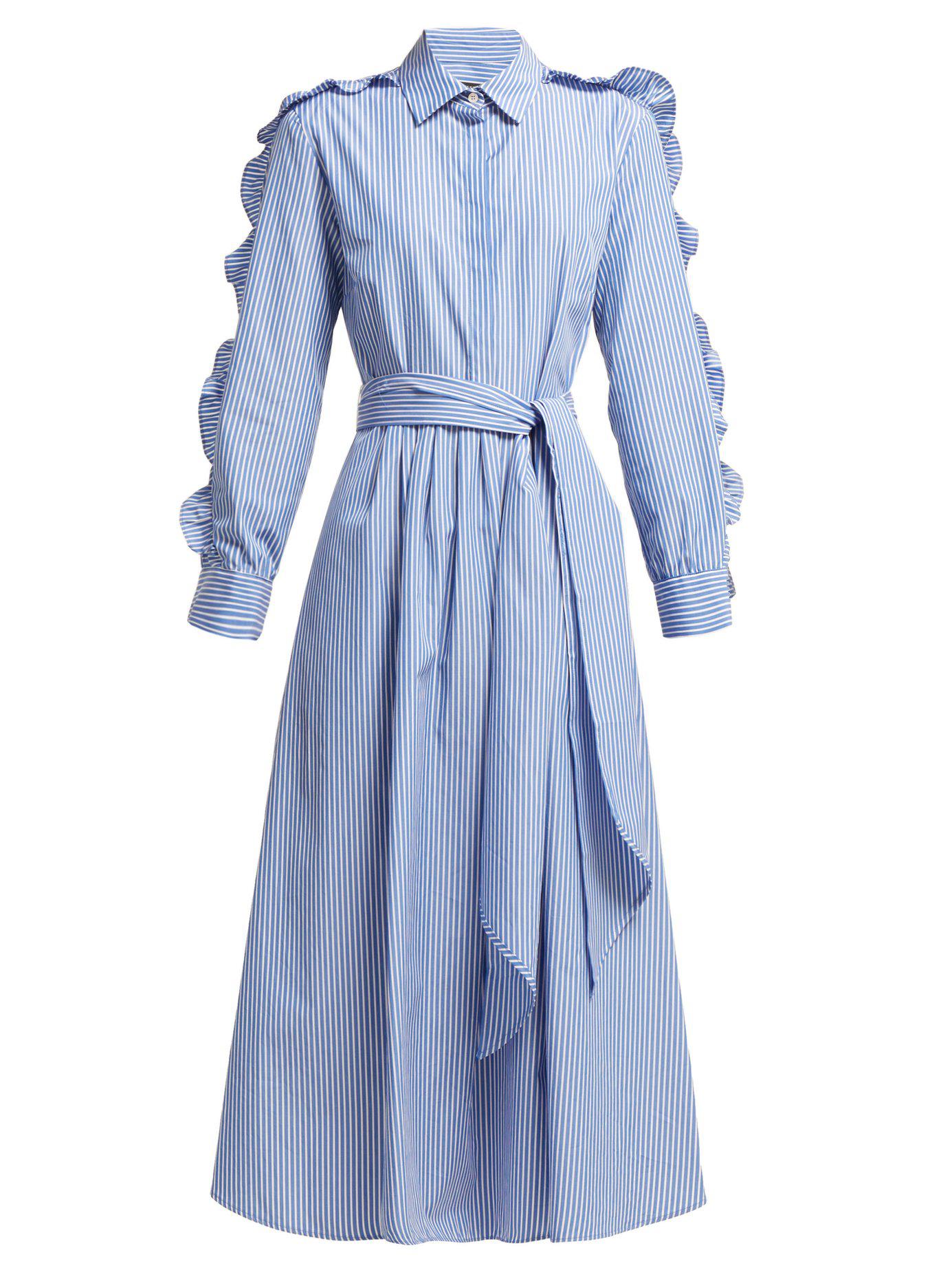 Weekend by Maxmara Cotton Canon Dress in Blue Stripe (Blue) - Lyst