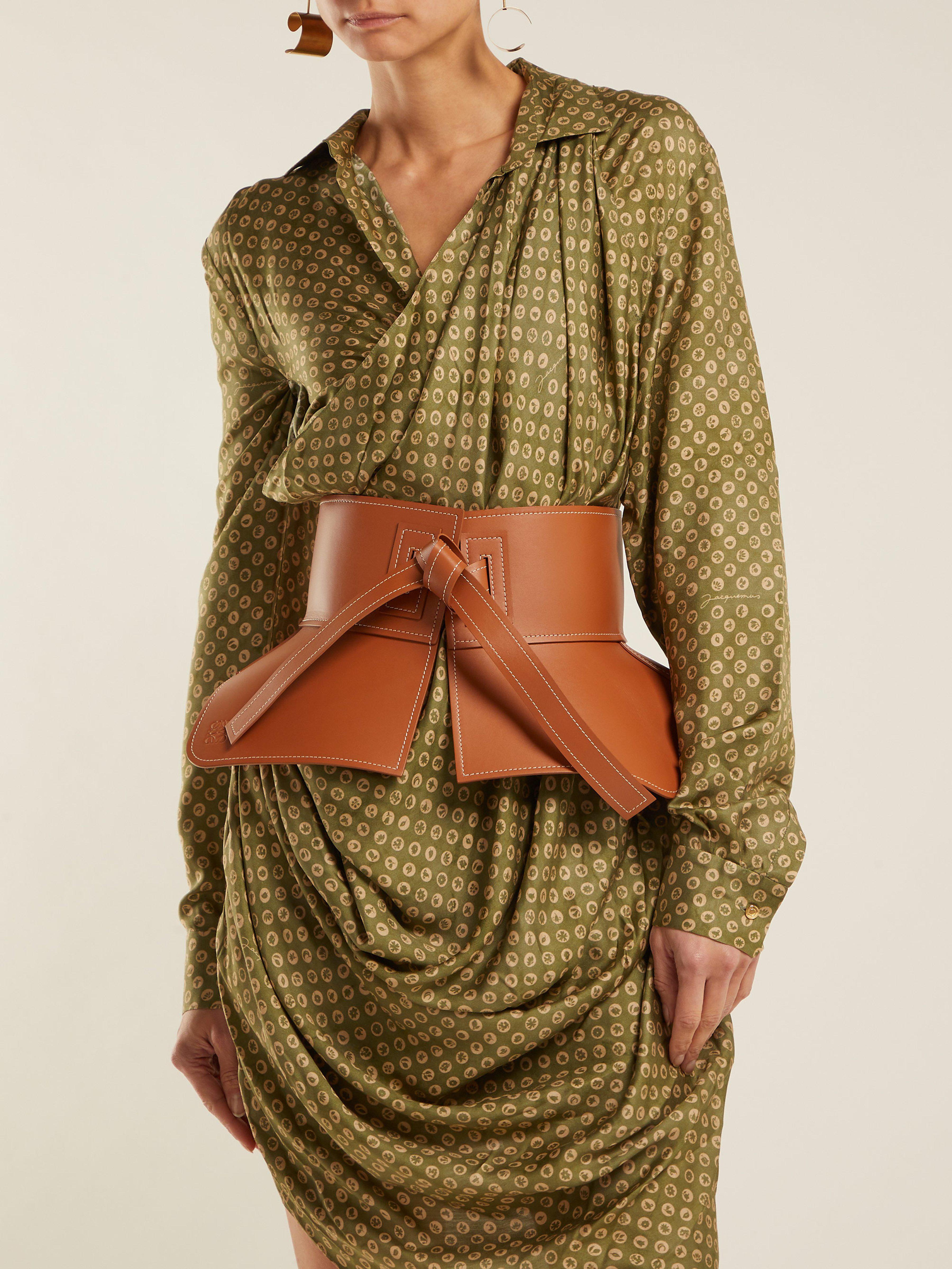 Loewe Leather Obi Belt In Brown 