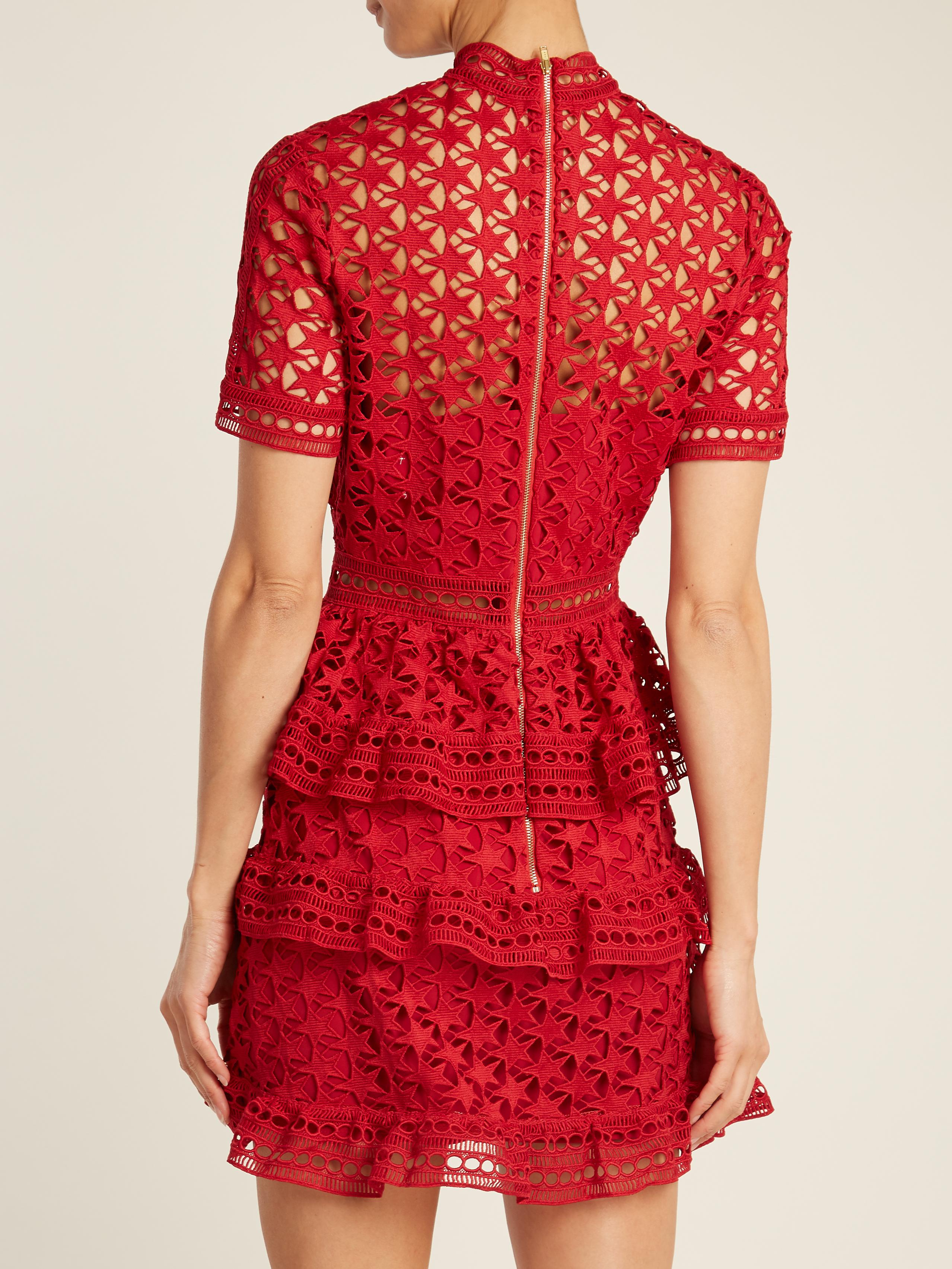 self portrait star lace dress