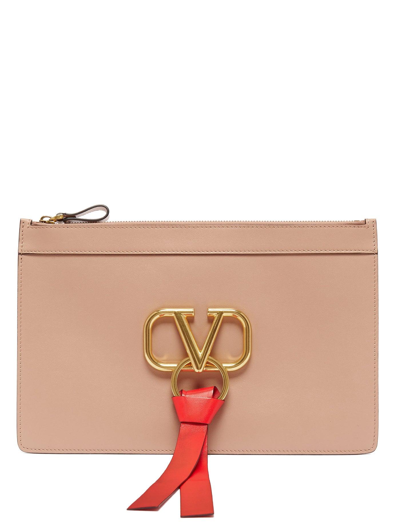 Valentino Leather V Ring Clutch Bag | Lyst
