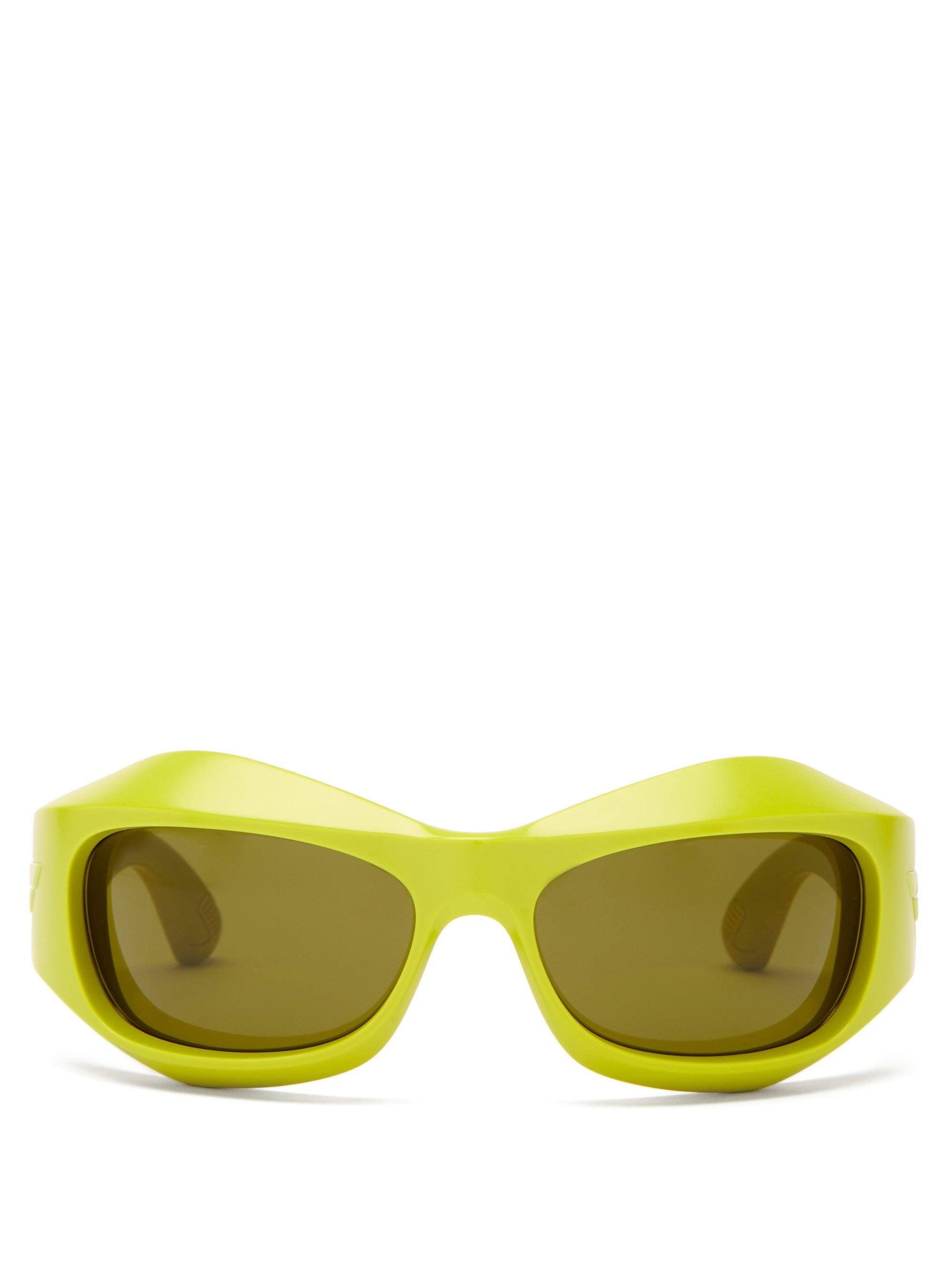 Bottega Veneta Mask Acetate Sunglasses in Green | Lyst