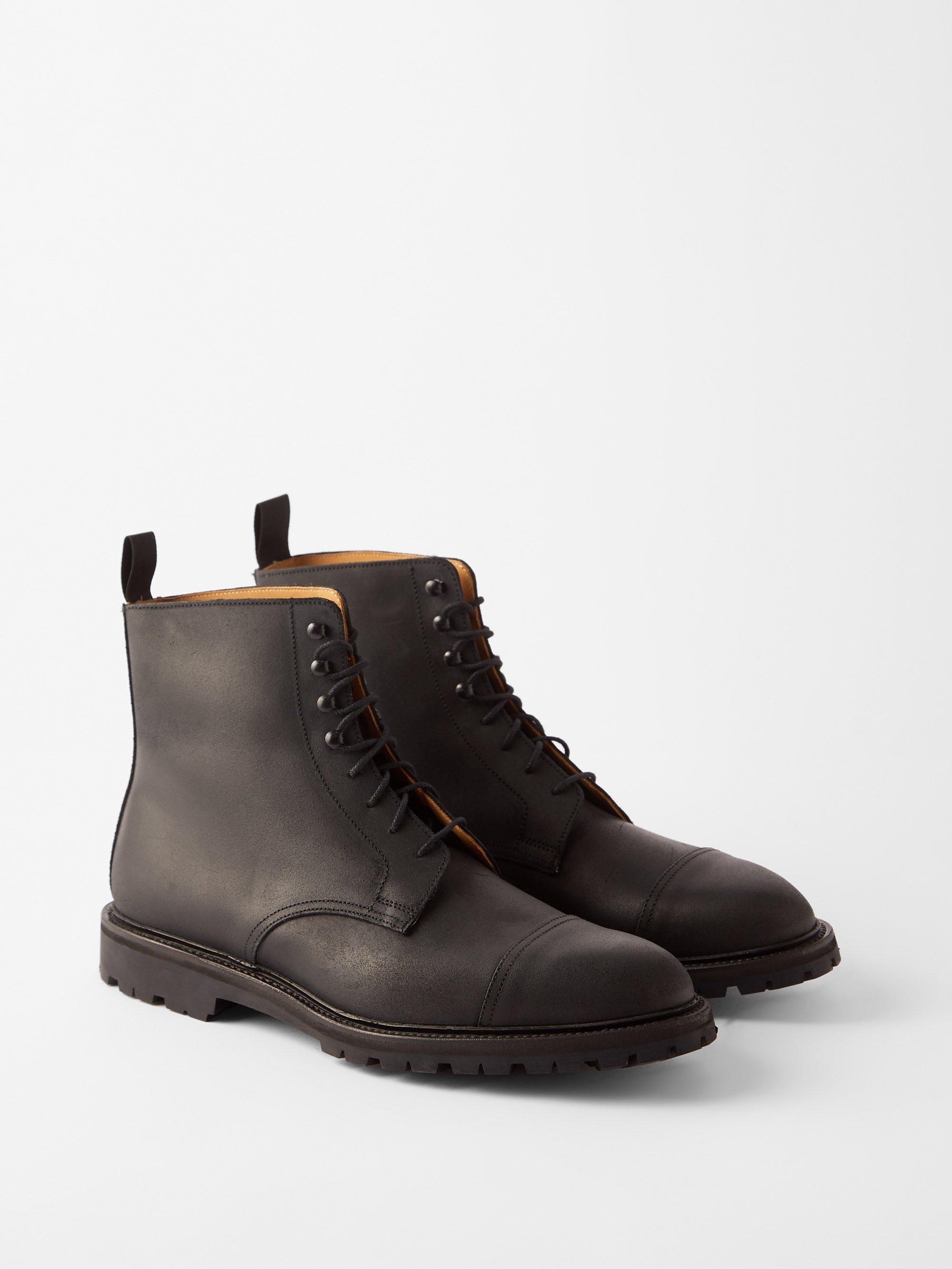 Crockett & Jones Coniston Rough-out Suede Derby Boots in Black for Men |  Lyst
