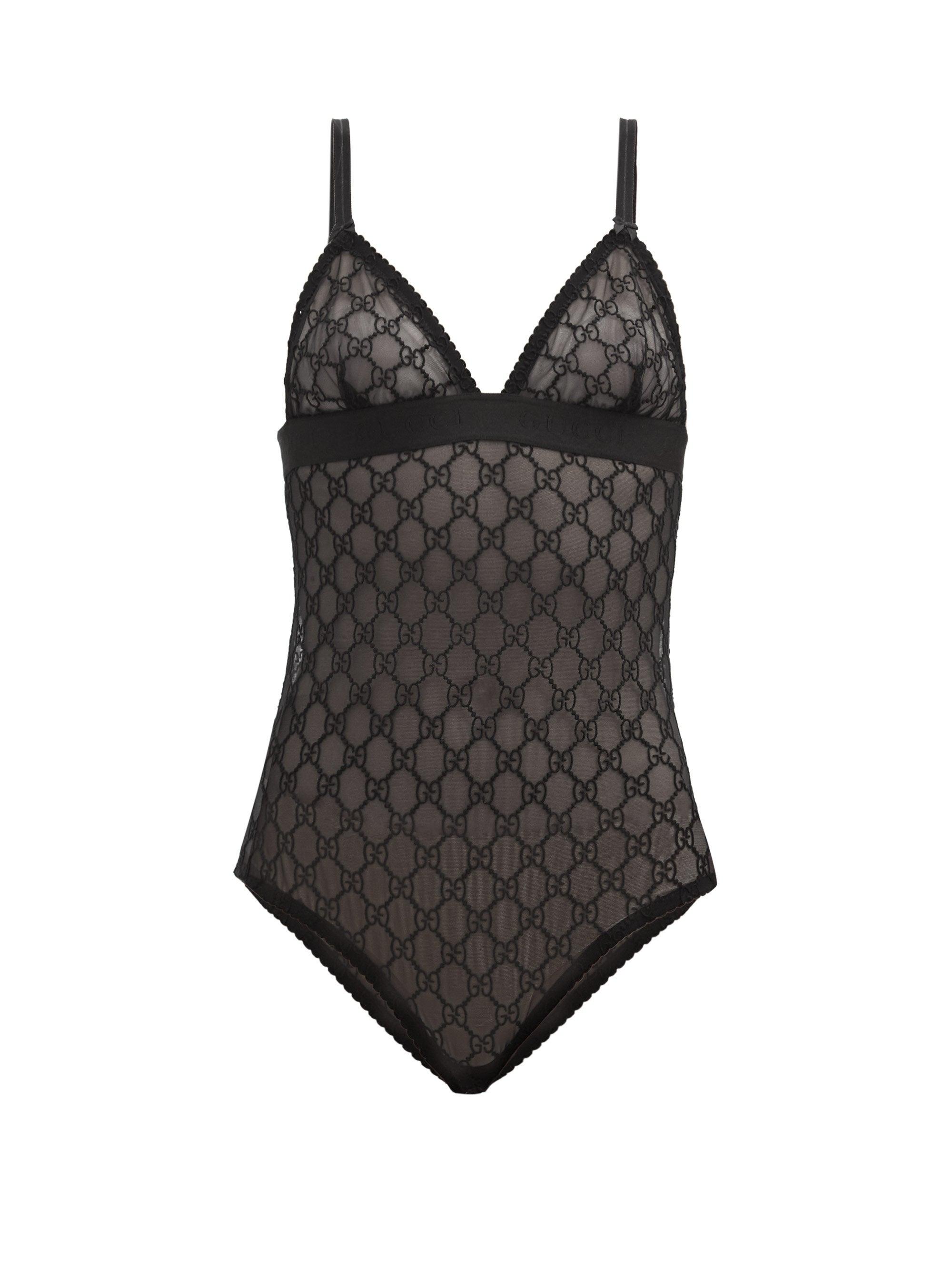 Gucci gg Tulle Bodysuit in Black - Save 41% - Lyst