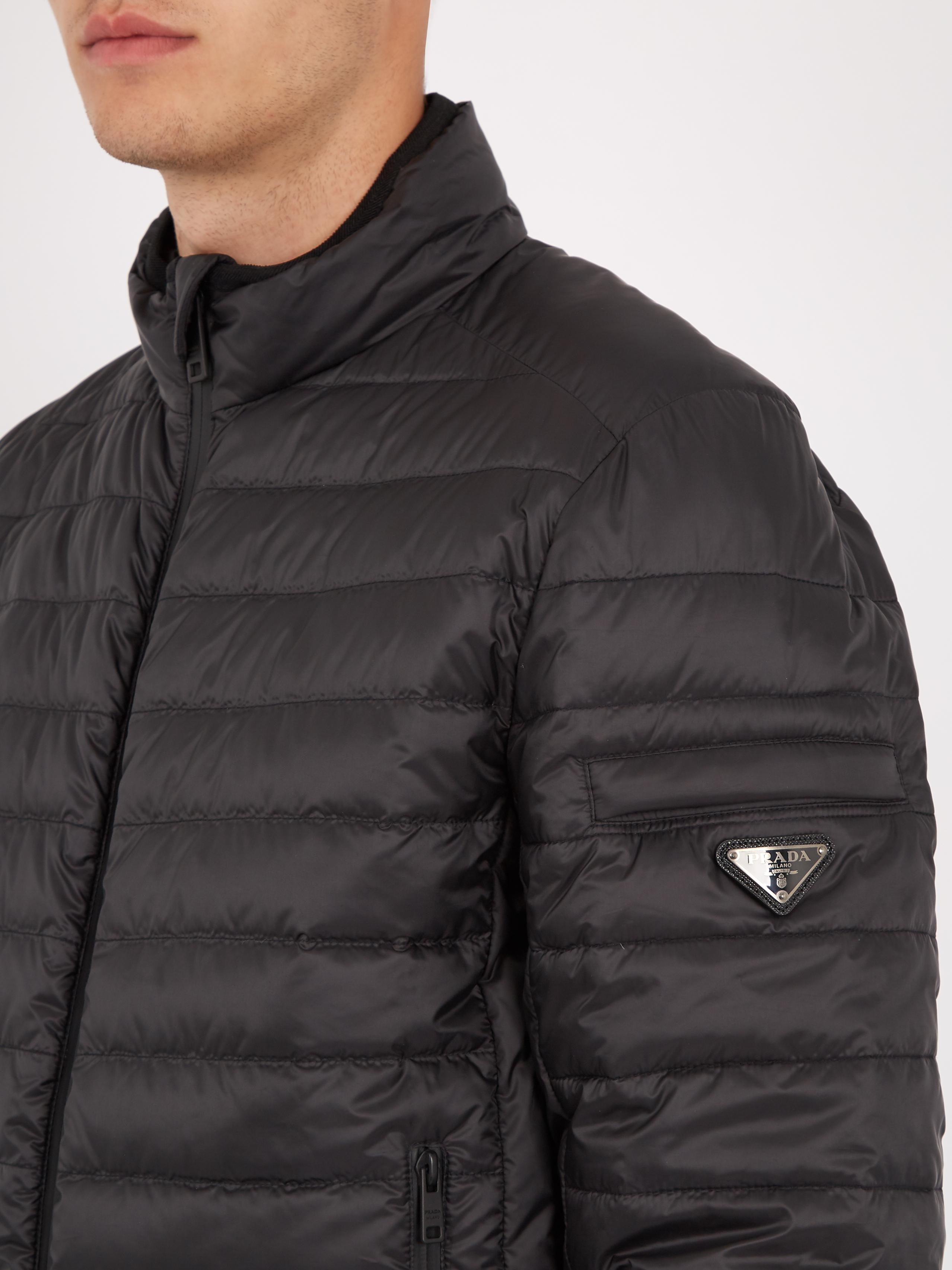 Prada Synthetic Lightweight Quilted Down Jacket in Black for Men 