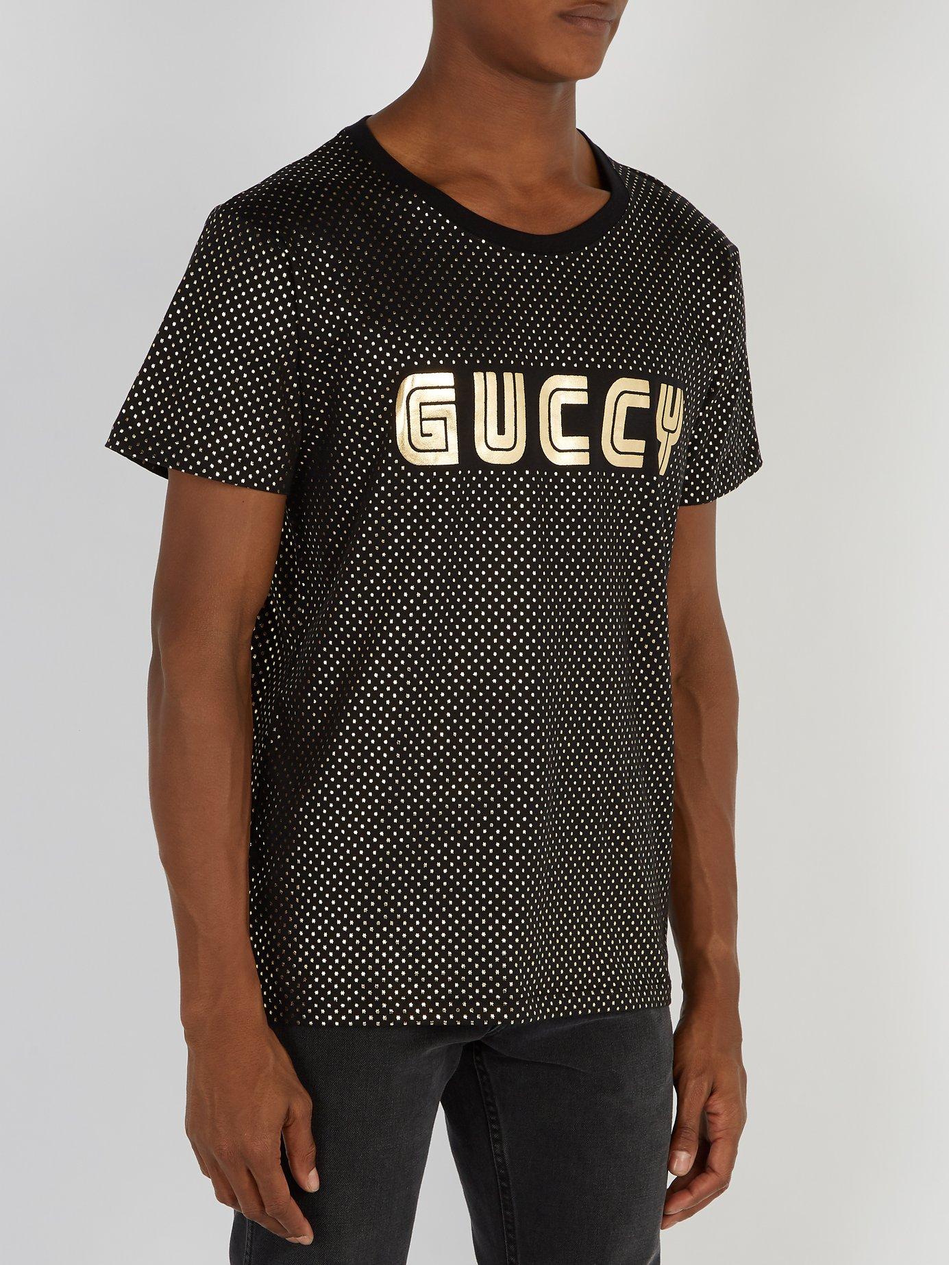 Gucci Star Print Cotton Jersey T Shirt in Black for Men - Lyst