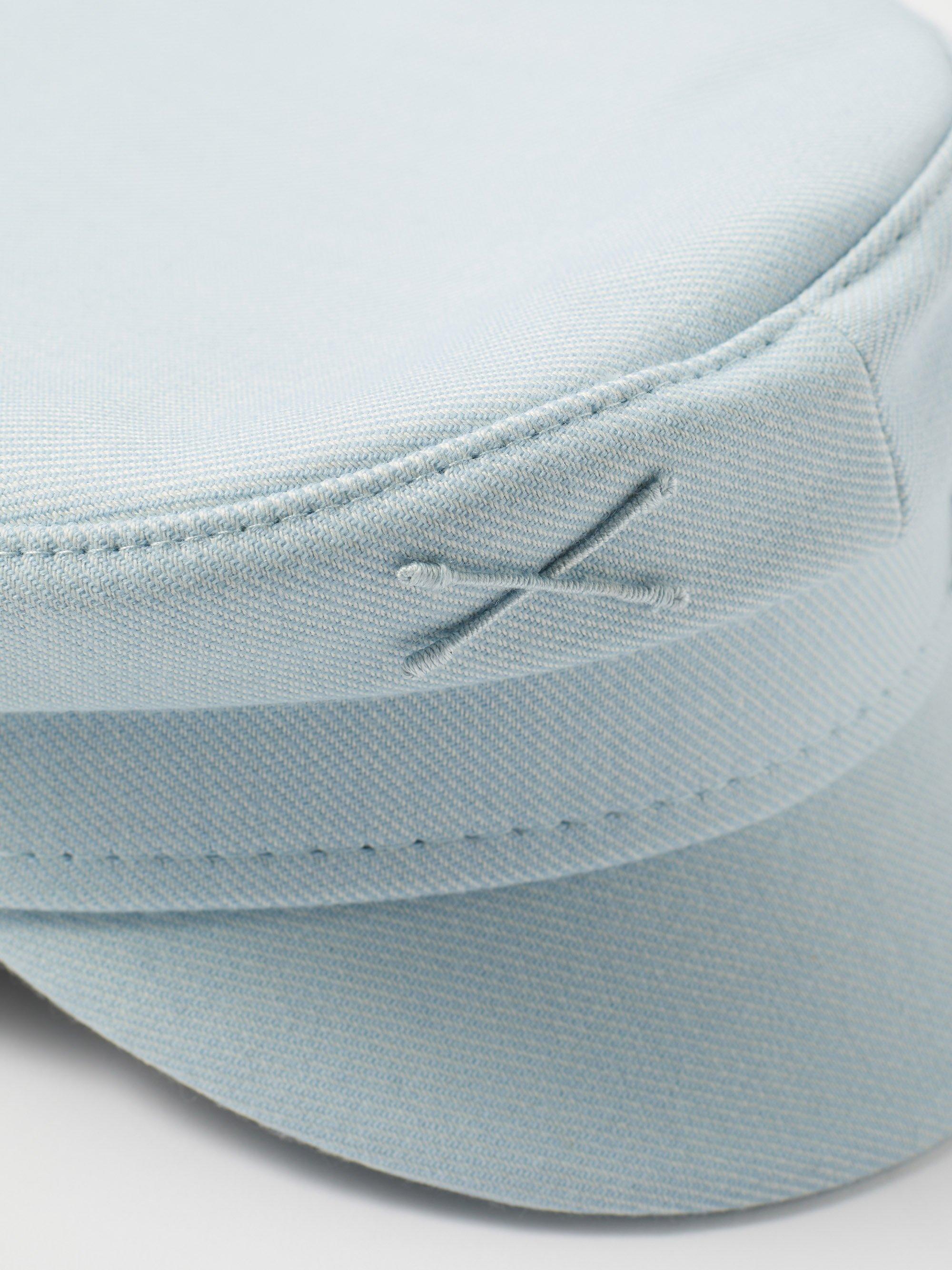 Ruslan Baginskiy Monogram-appliqué Wool-blend Bakerboy Cap in Blue