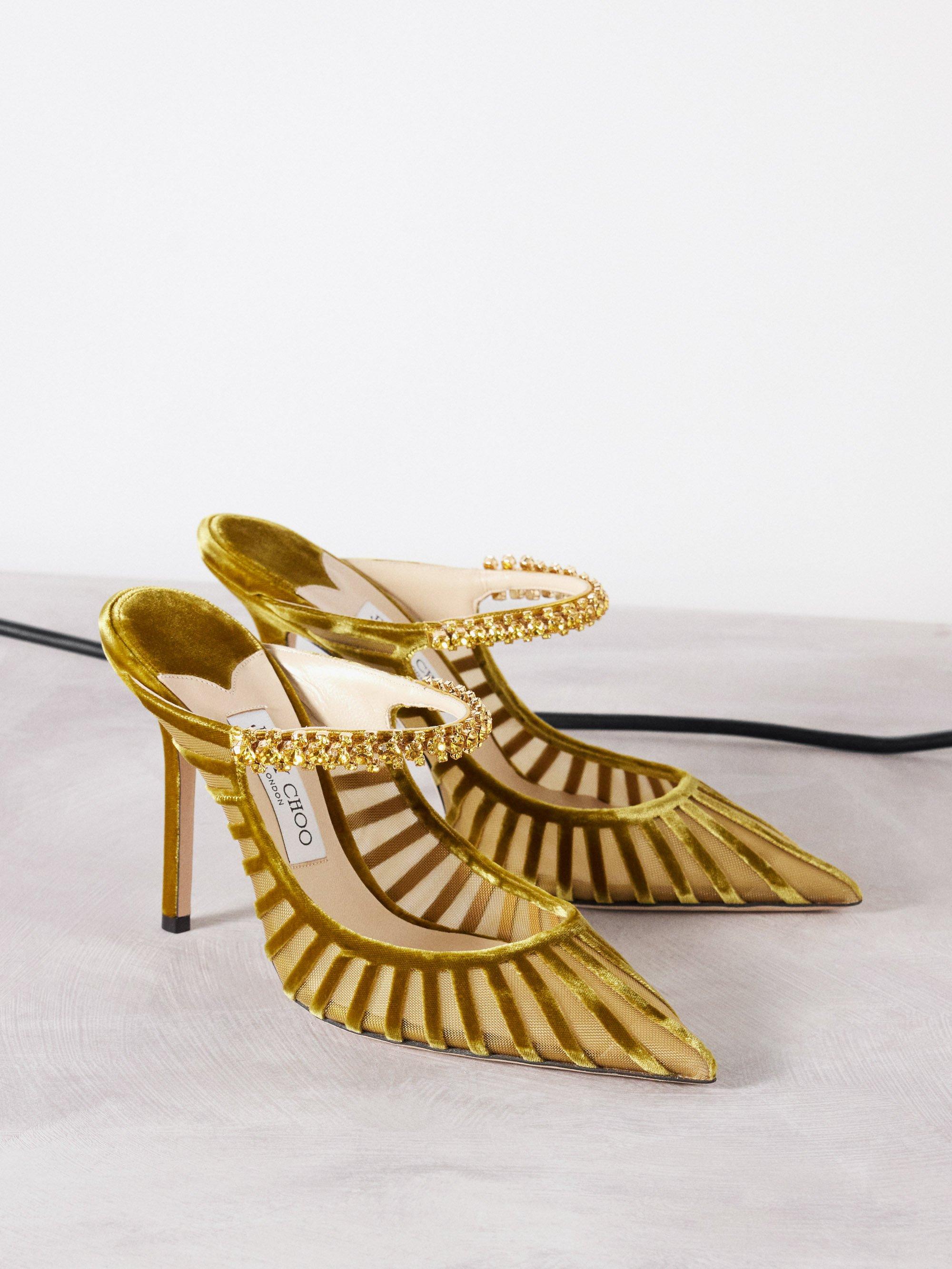 Yellow hotsell velvet mules
