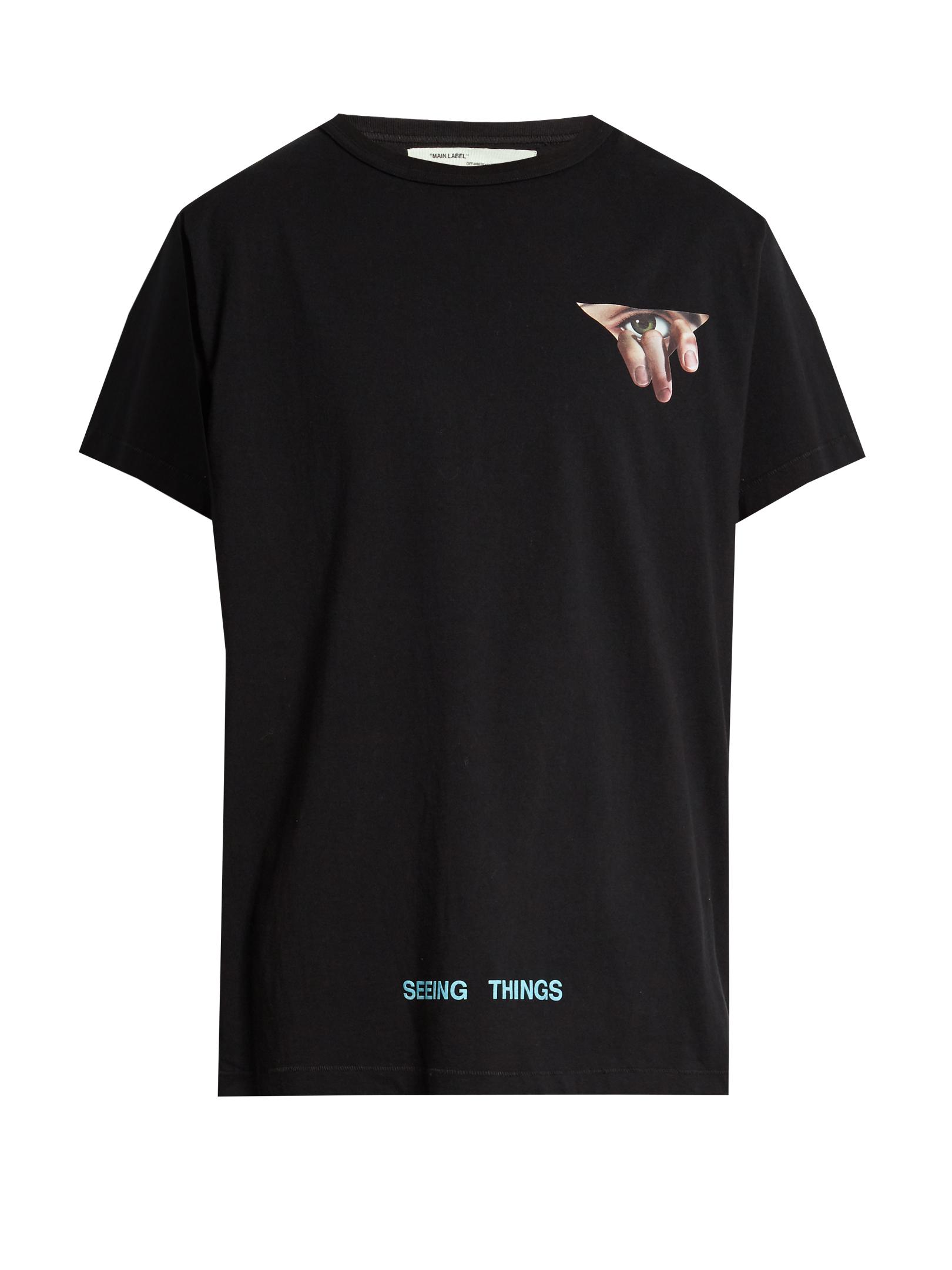Off-White c/o Virgil Abloh Eyes-print T-shirt in Black for Men | Lyst