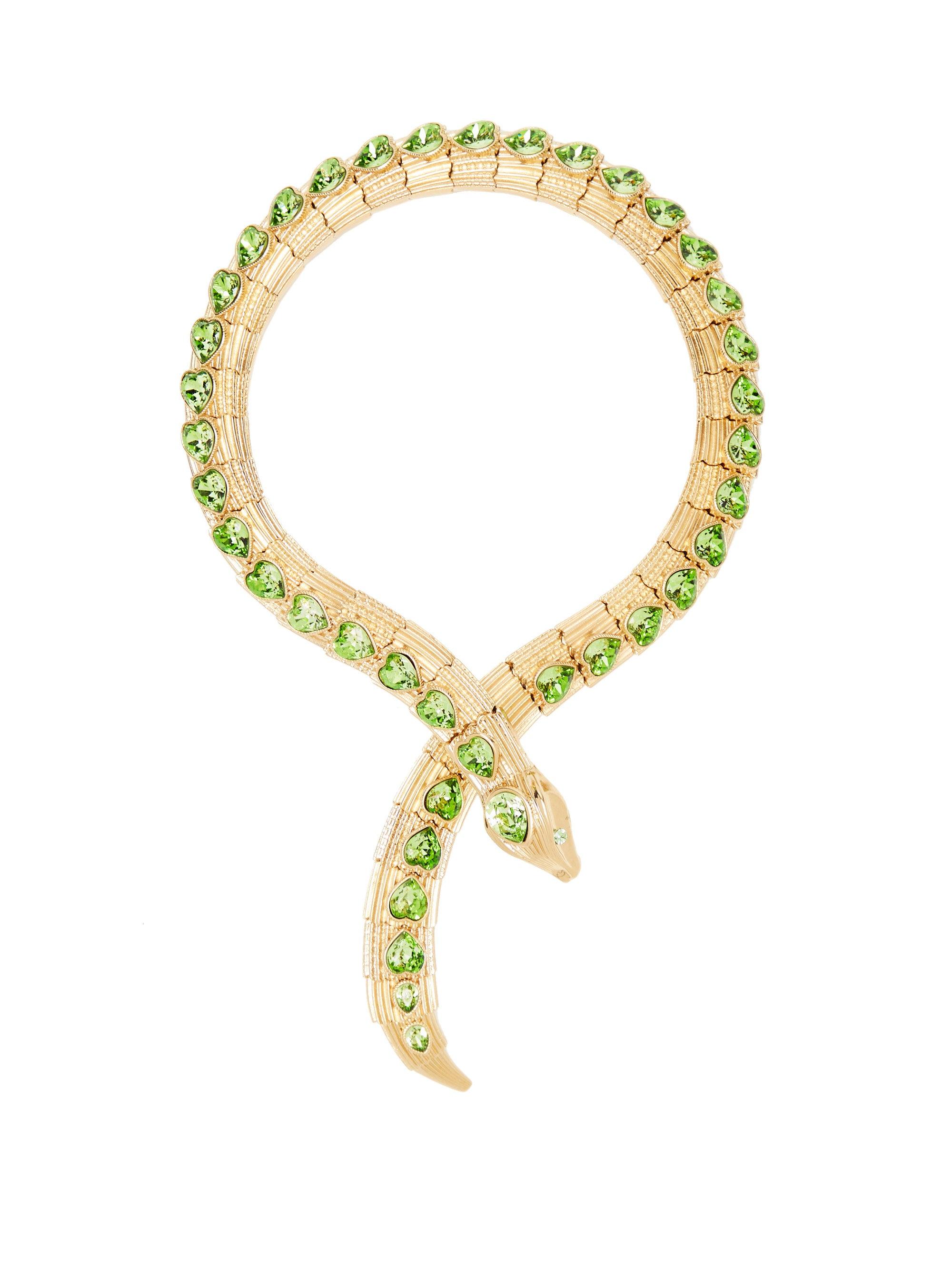 Gucci Crystal-embellished Snake Necklace | Lyst