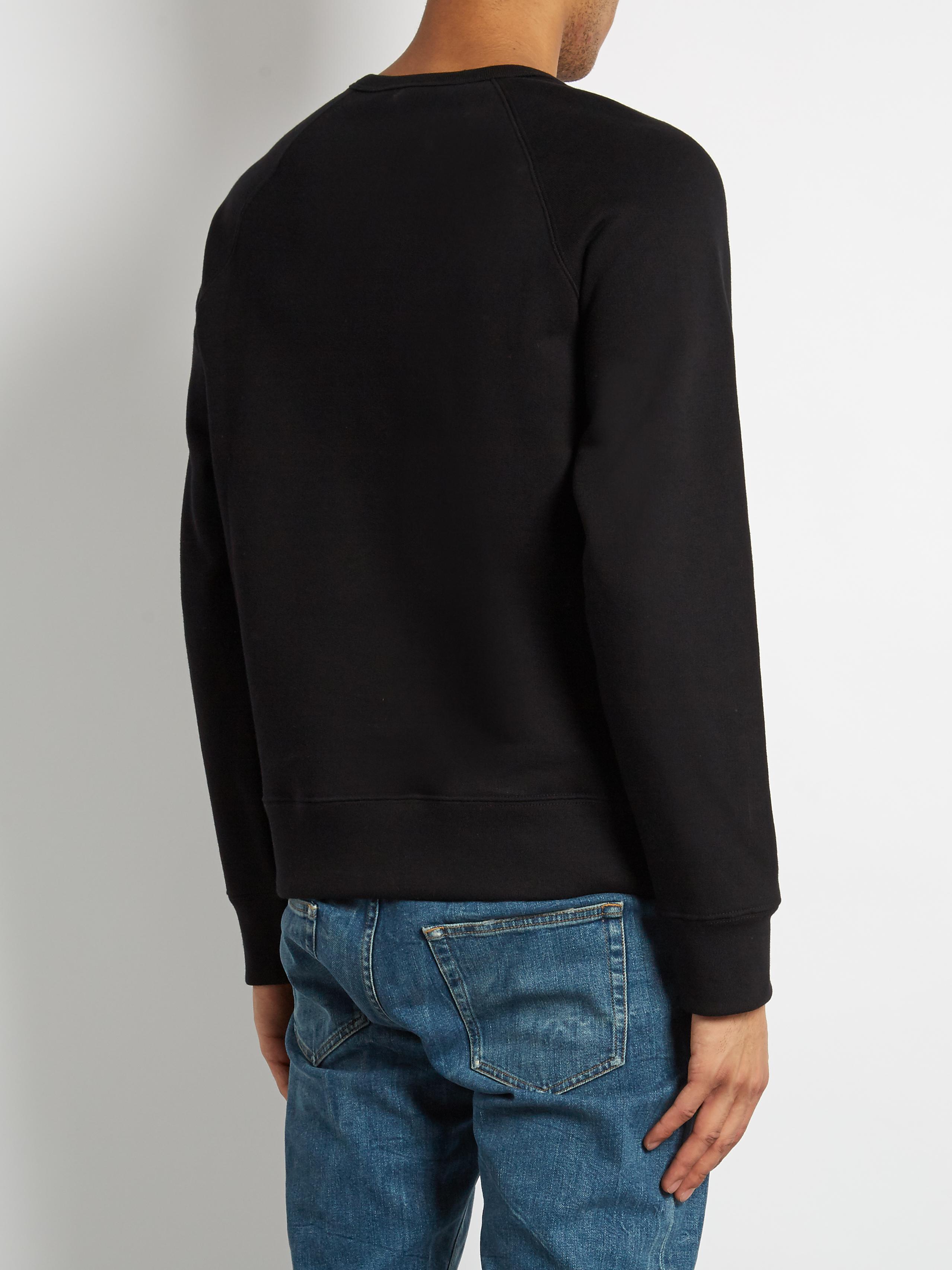 Gucci Union Jack Cat-appliqué Cotton Sweatshirt in Black for Men - Lyst