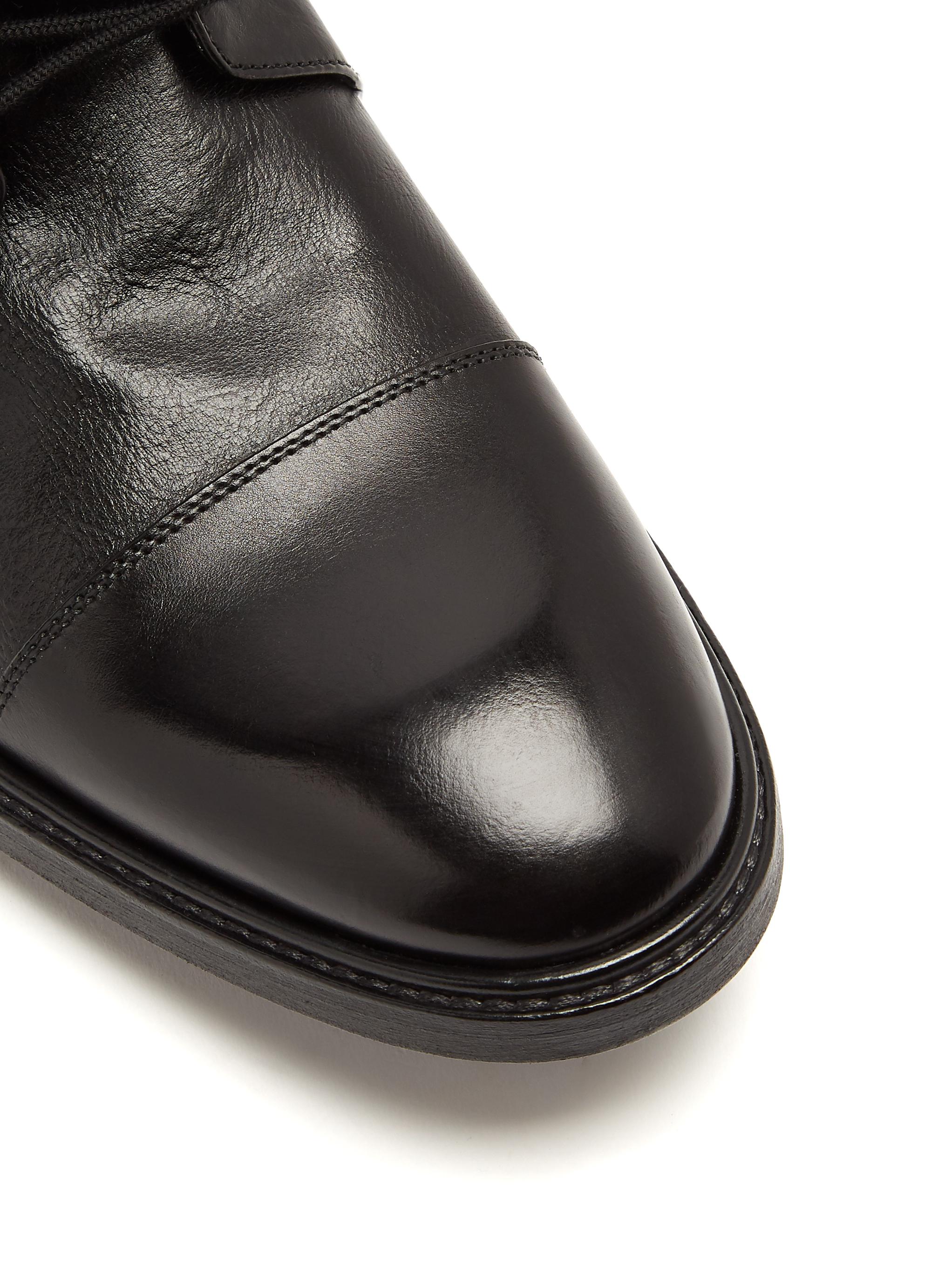 Paul Smith Jarman Cap-toe Leather Boots in Black for Men | Lyst