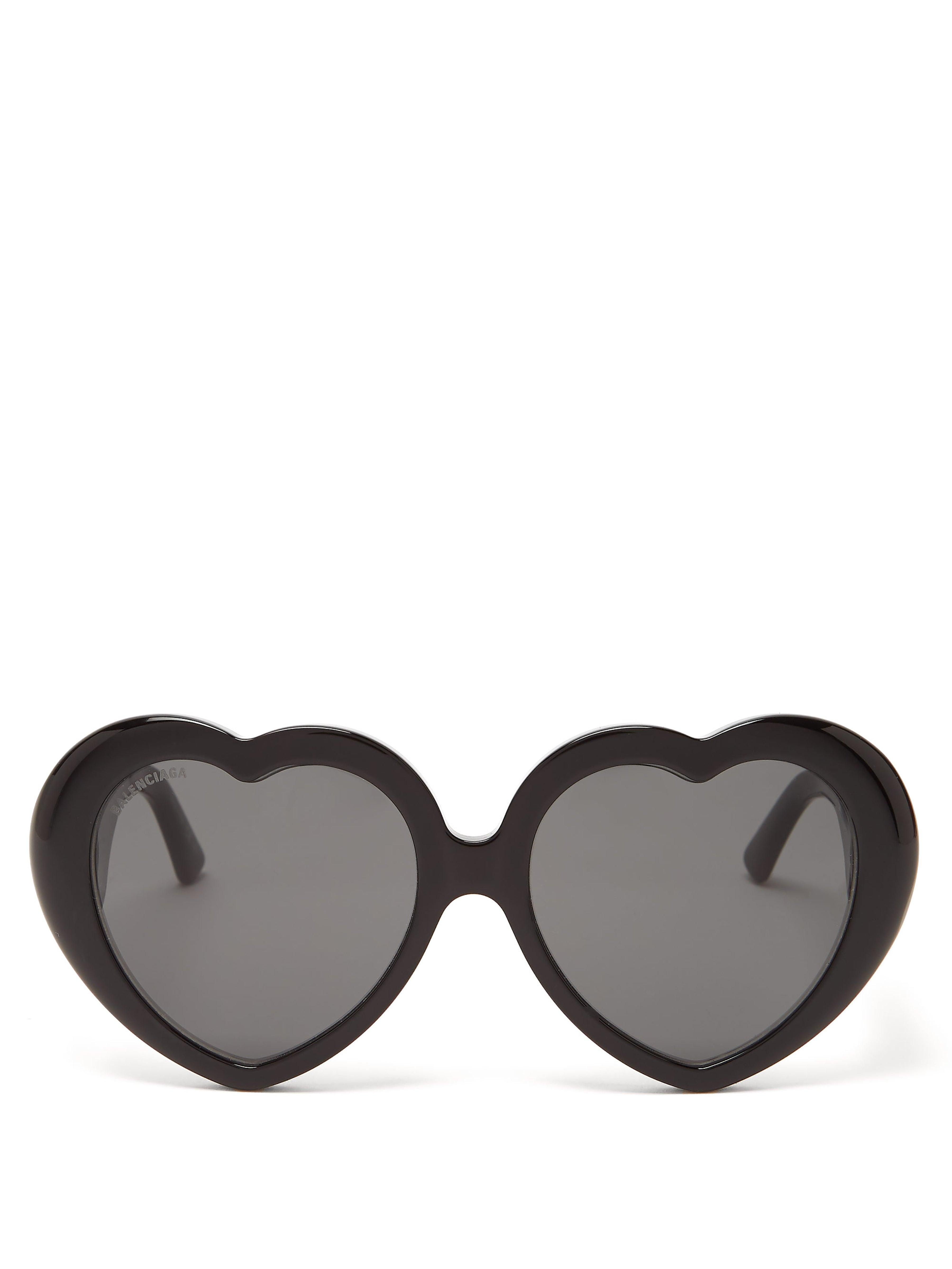 Balenciaga Heart Acetate Sunglasses in Black Lyst