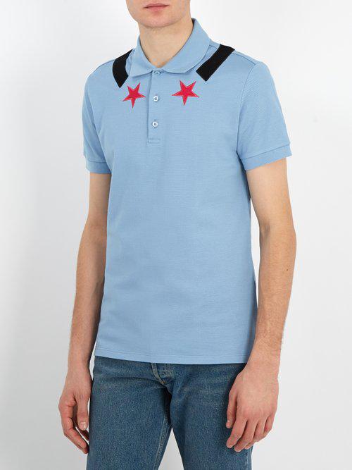 givenchy star patch polo shirt