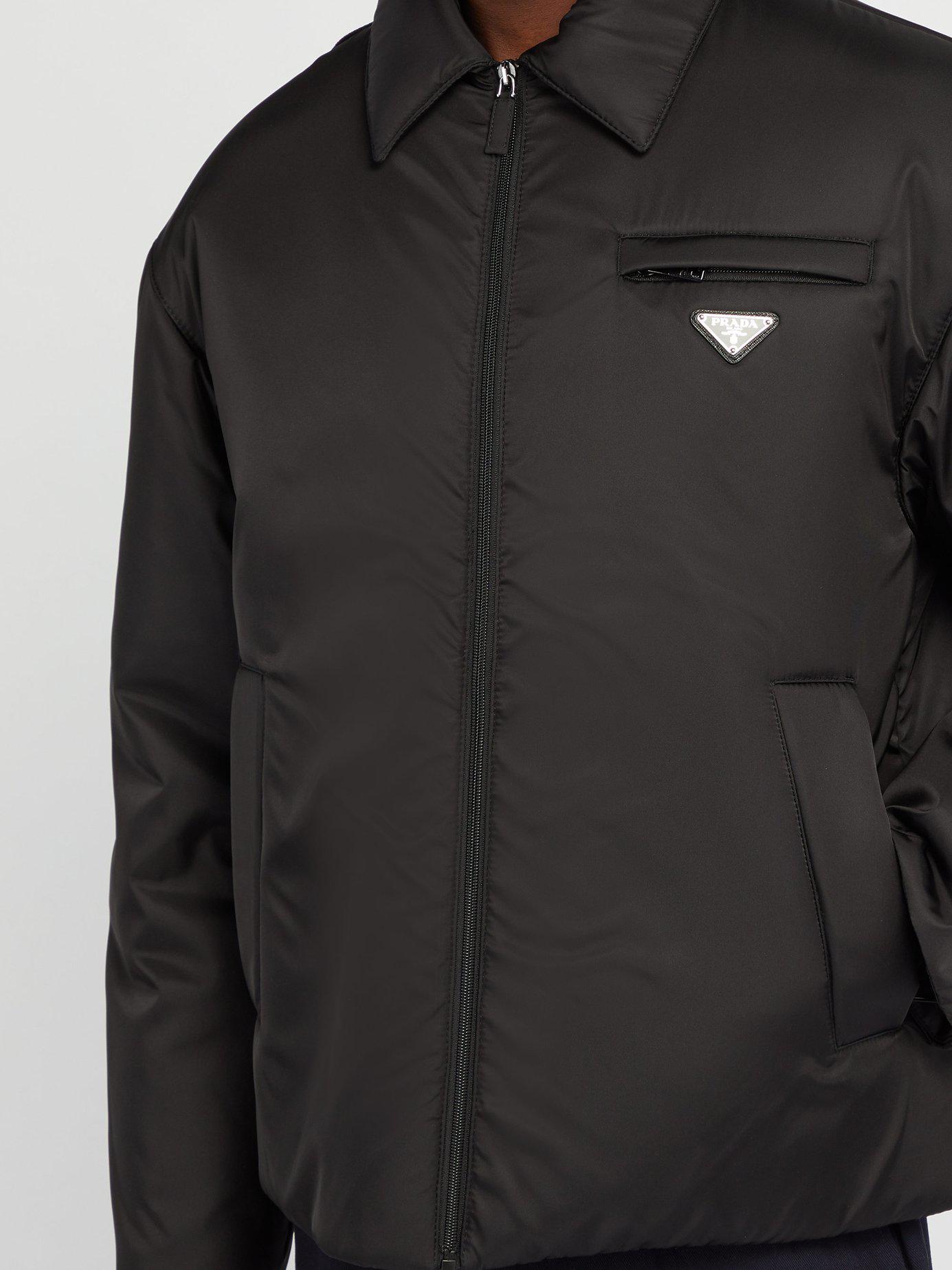 Prada Synthetic Logo-plaque Padded Nylon Jacket in Black for Men - Lyst