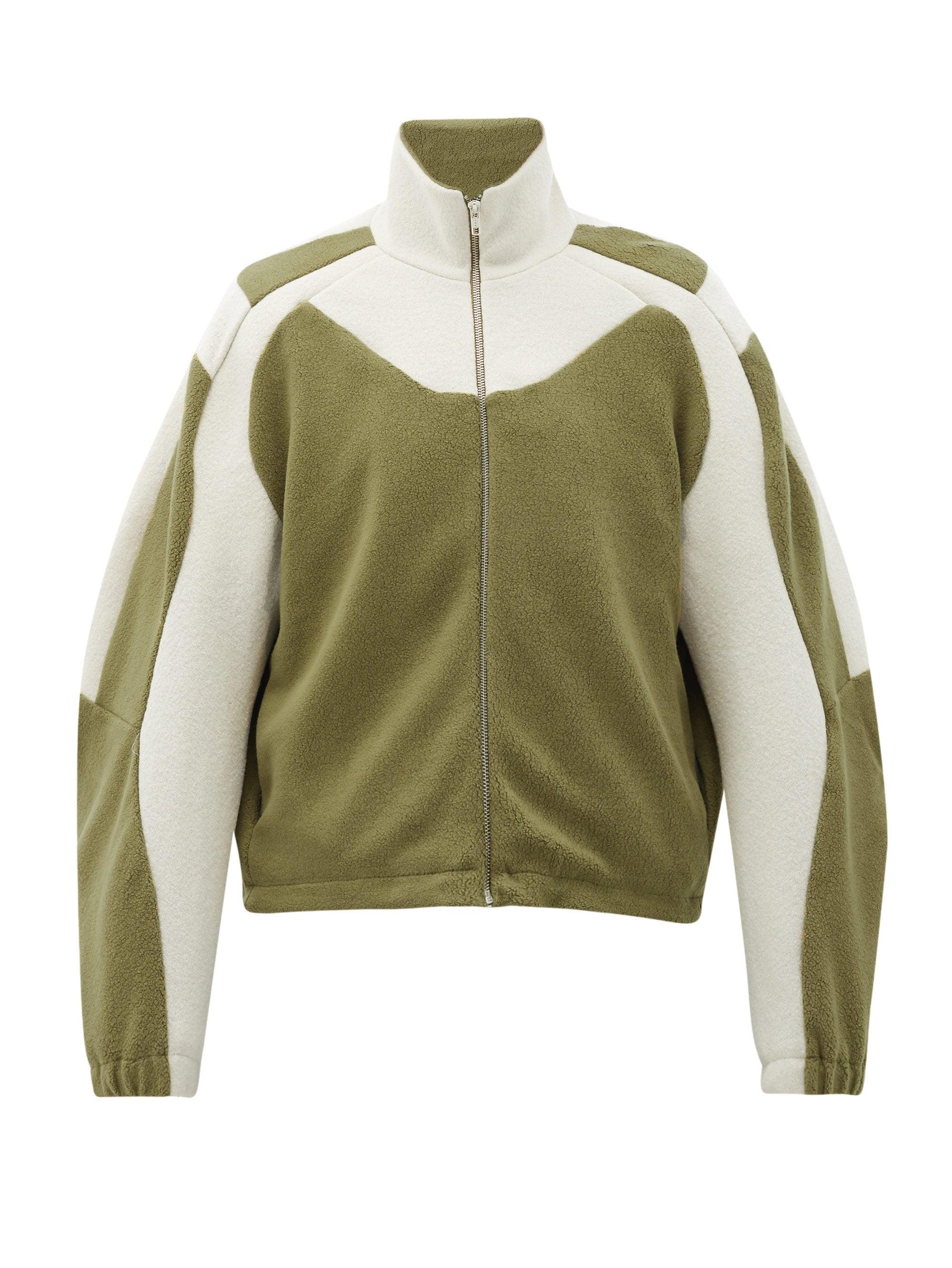 GmbH Bi-colour Zipped Organic-cotton Fleece Jacket in Green for Men | Lyst