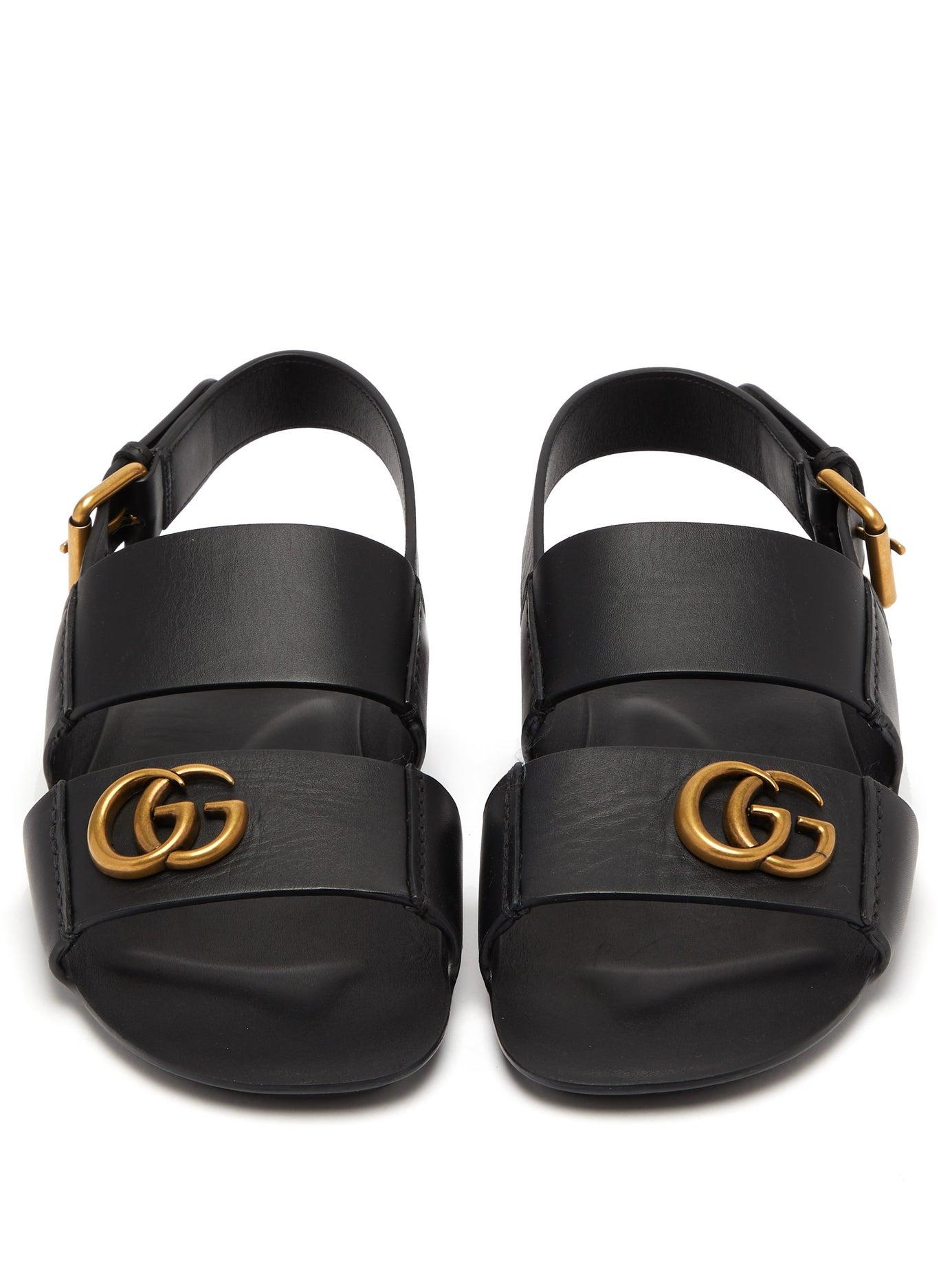 gucci black sandals flat