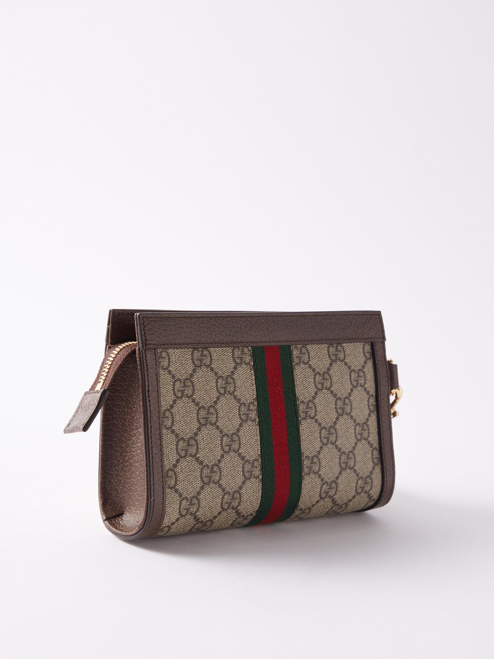 Gucci Ophidia Web-stripe Gg-canvas Clutch Bag | Lyst
