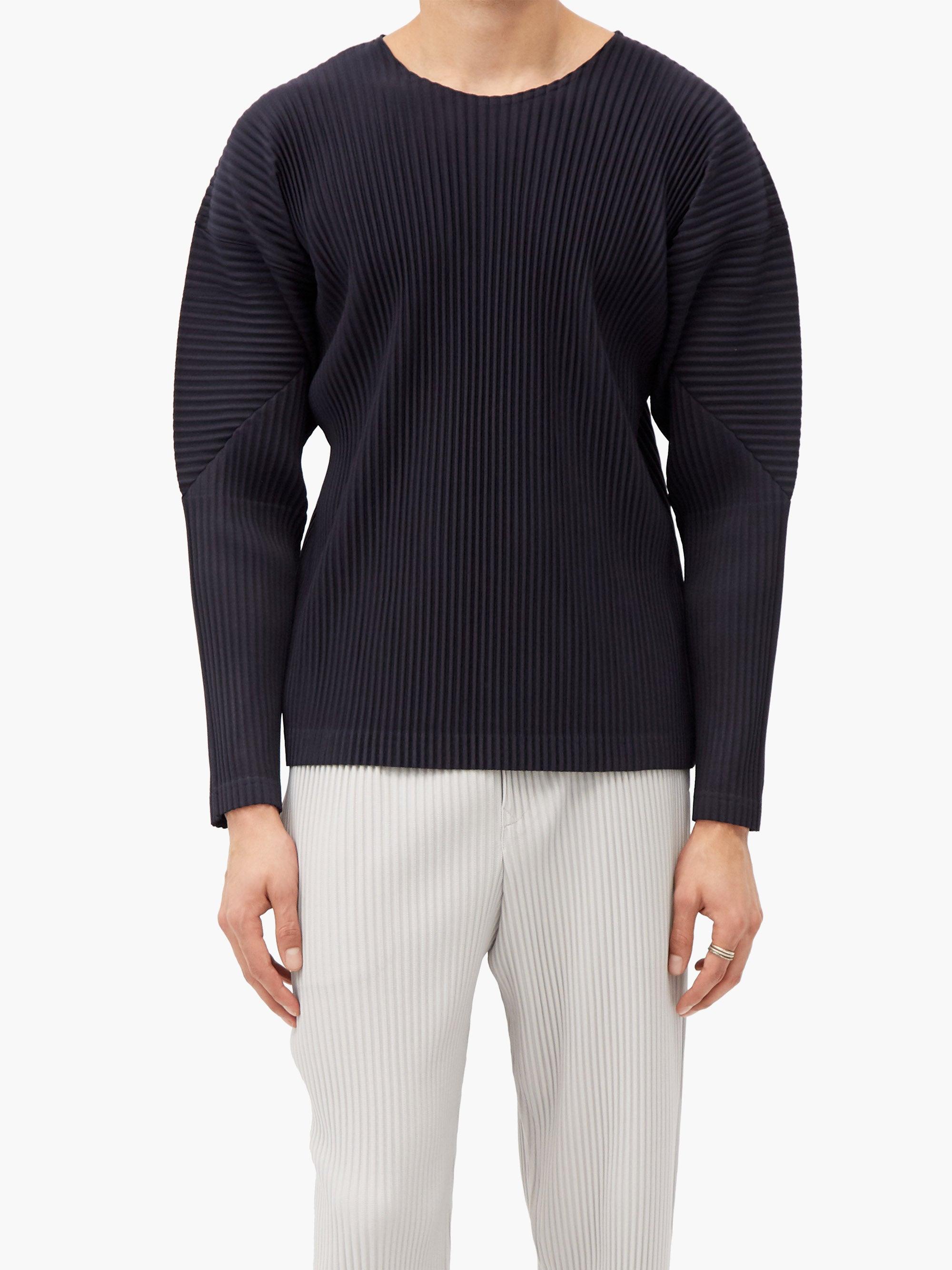 Homme Plissé Issey Miyake Technical-pleated Long-sleeved T-shirt in ...