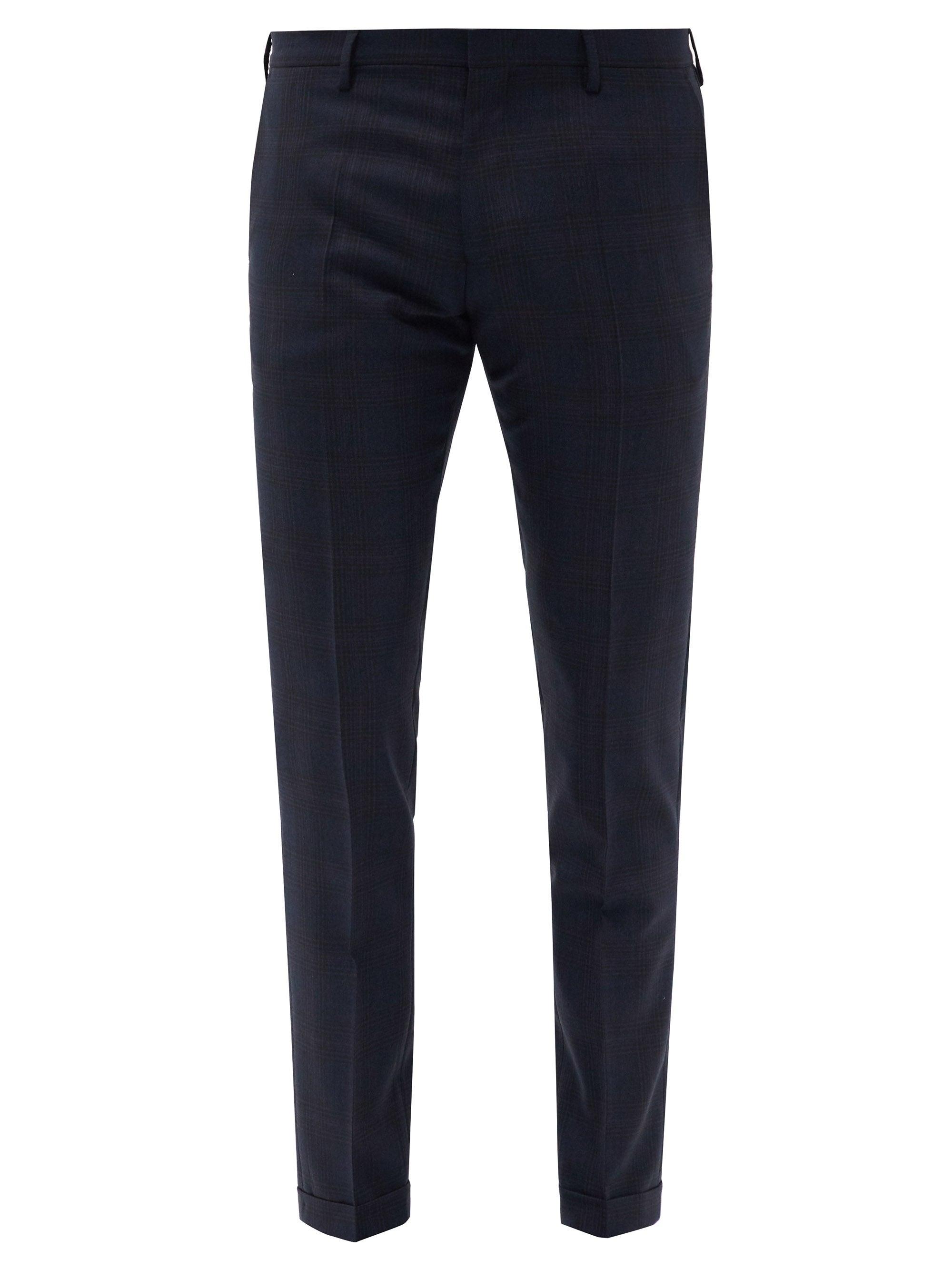 Paul Smith Check Wool Suit Trousers in Navy (Blue) for Men - Lyst