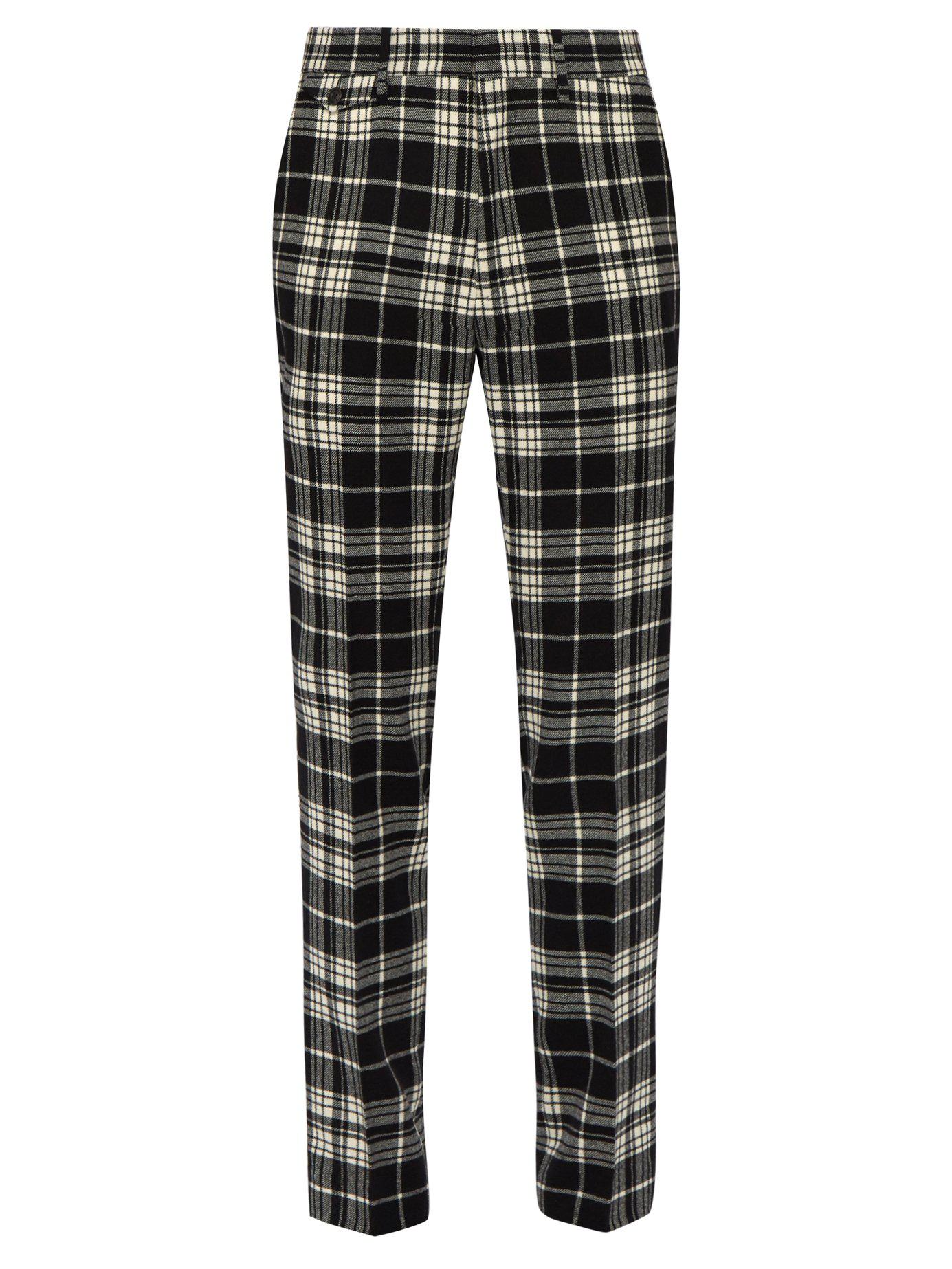 Lyst Burberry Slim Fit Tartan Wool Cashmere Tailored Trousers in