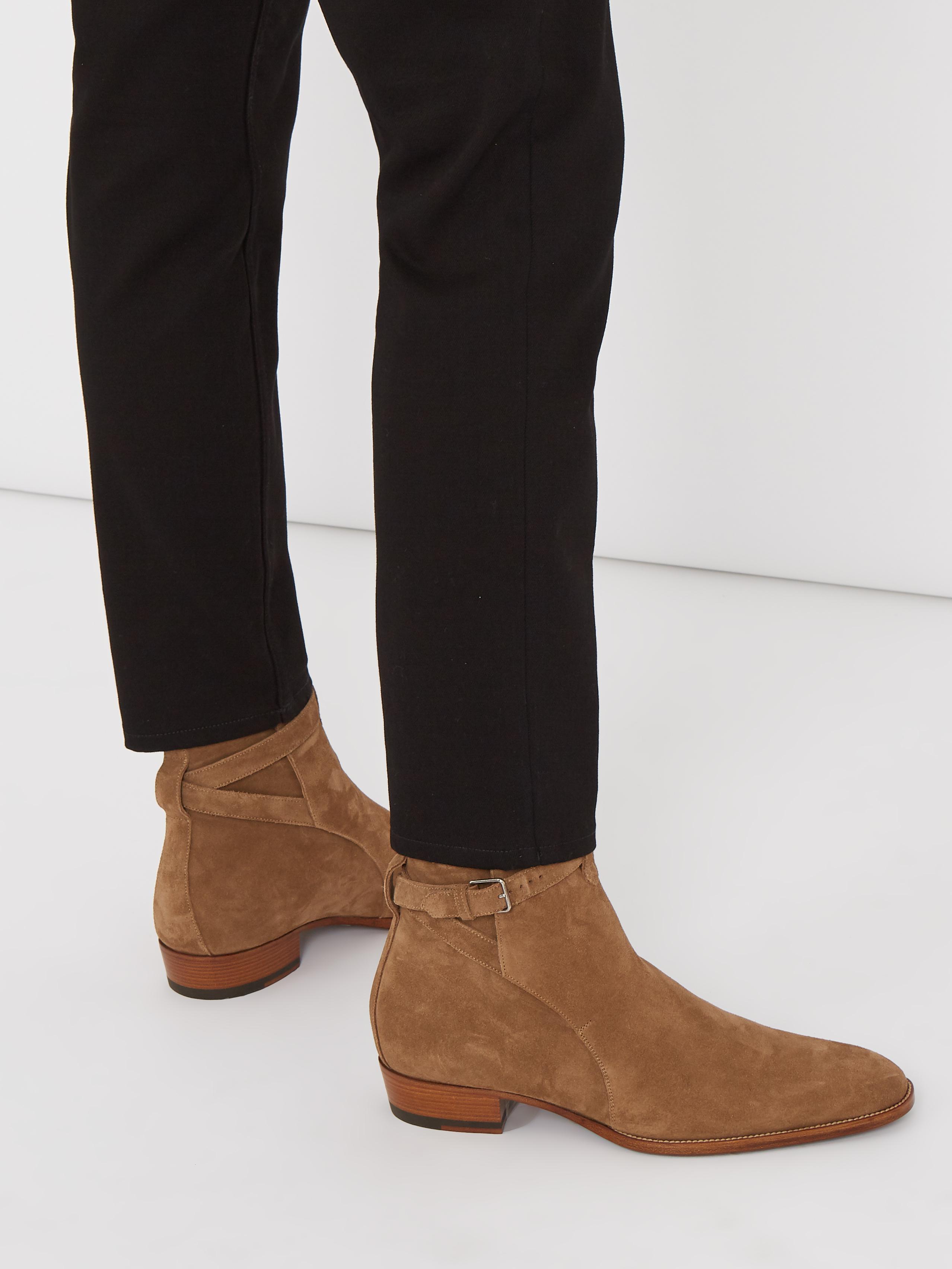 Saint Laurent Wyatt Jodhpur Suede Ankle 