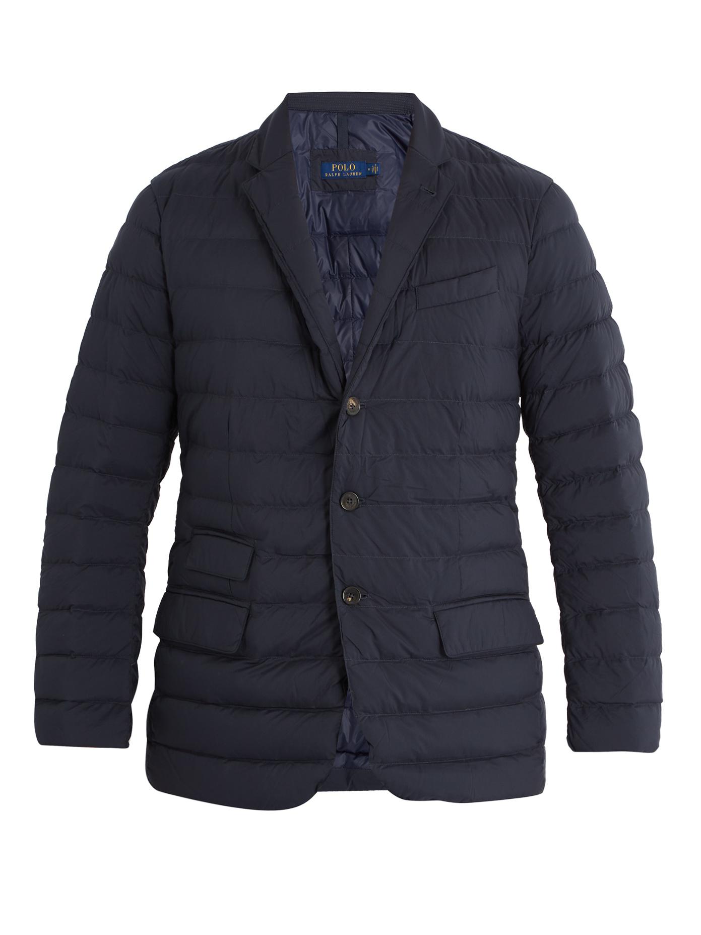 Lyst - Polo Ralph Lauren Peak-lapel Quilted Down Jacket in Blue for Men