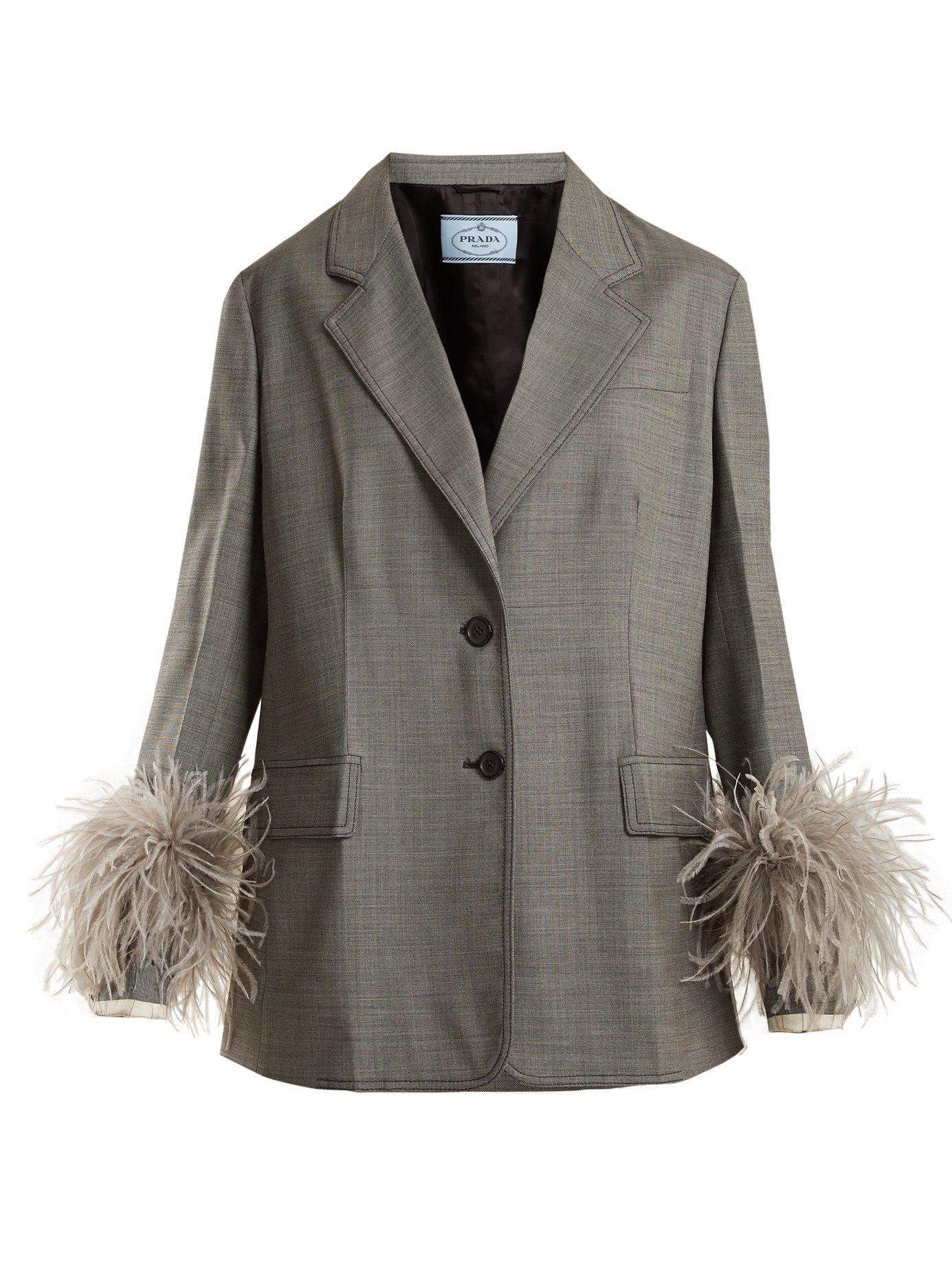 feather suit jacket