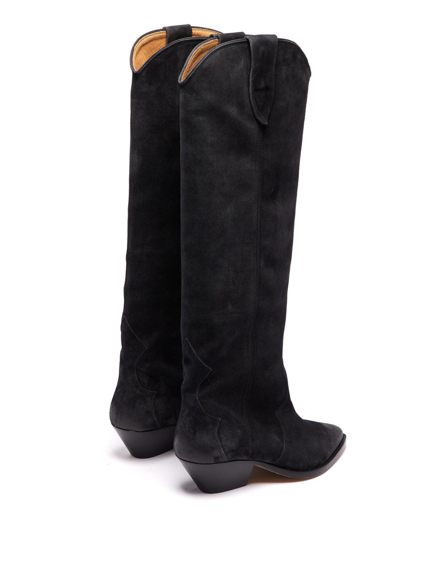 Isabel Marant Denvee Suede Knee High Boots in Black - Lyst