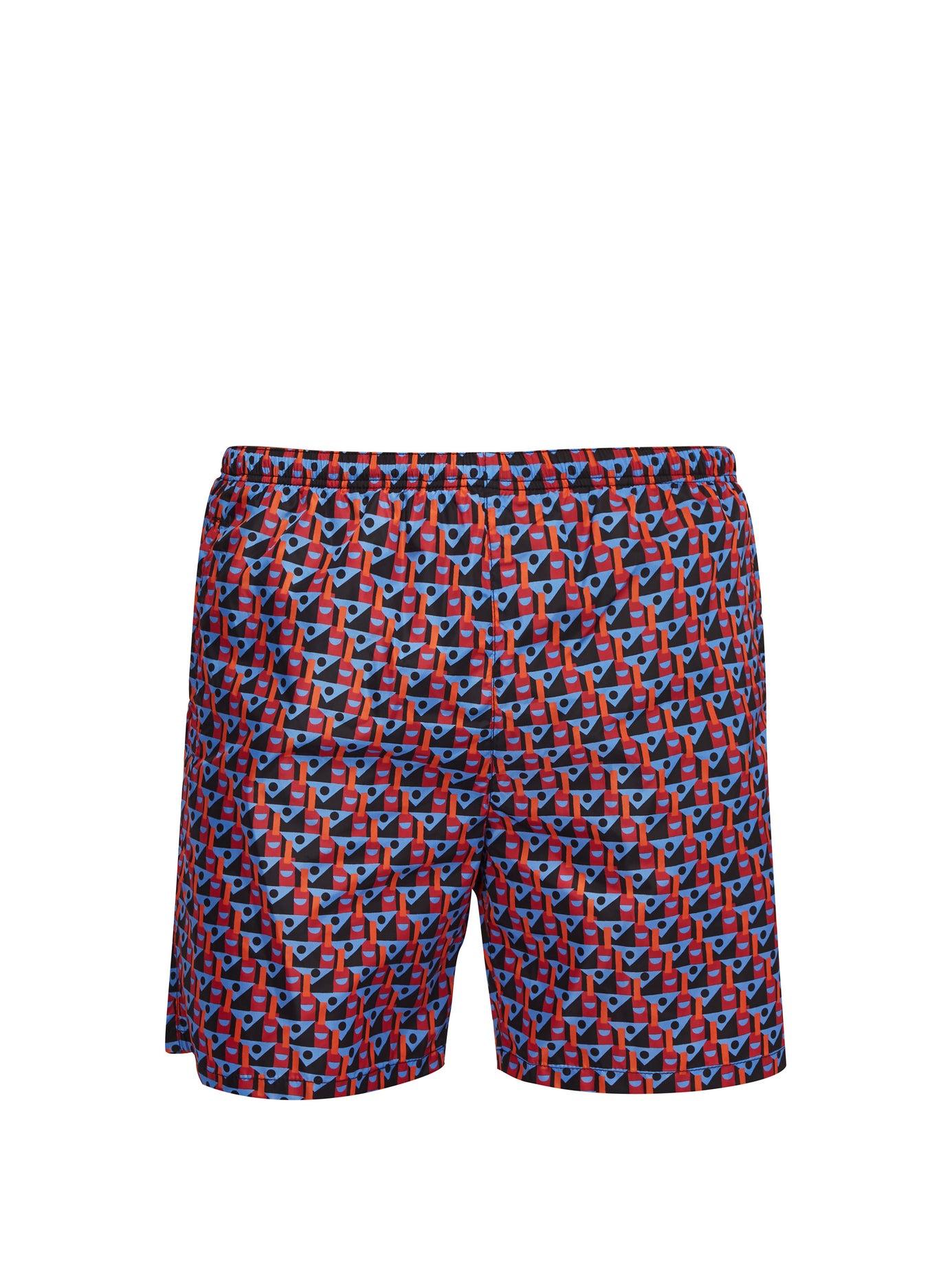 Prada Synthetic Geometric Print Swim Shorts in Blue for Men - Save 17% ...