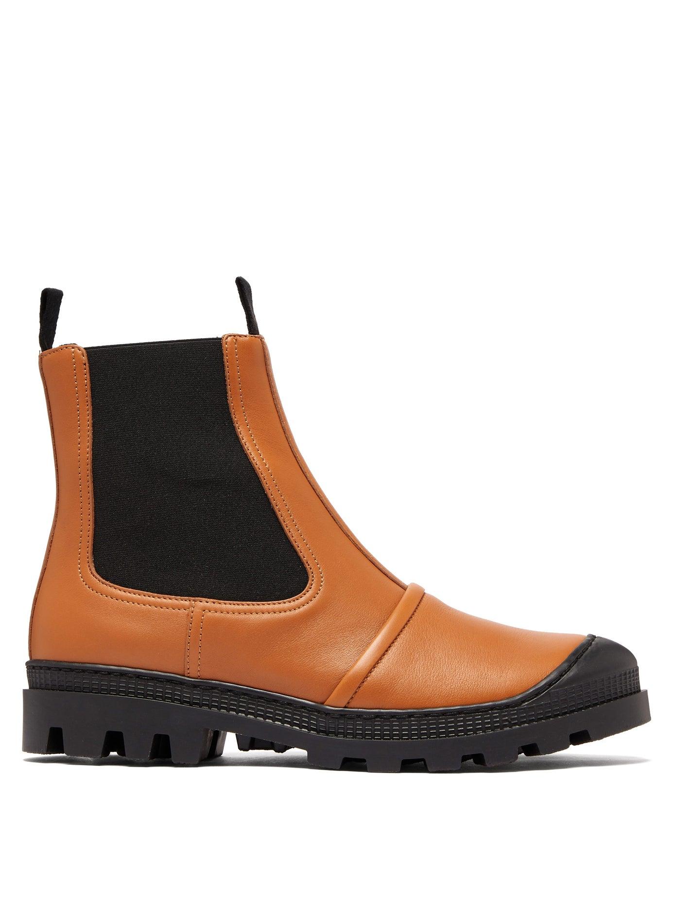 Loewe Rubber-paneled Leather Chelsea Boots in Tan (Brown) - Save 57% - Lyst