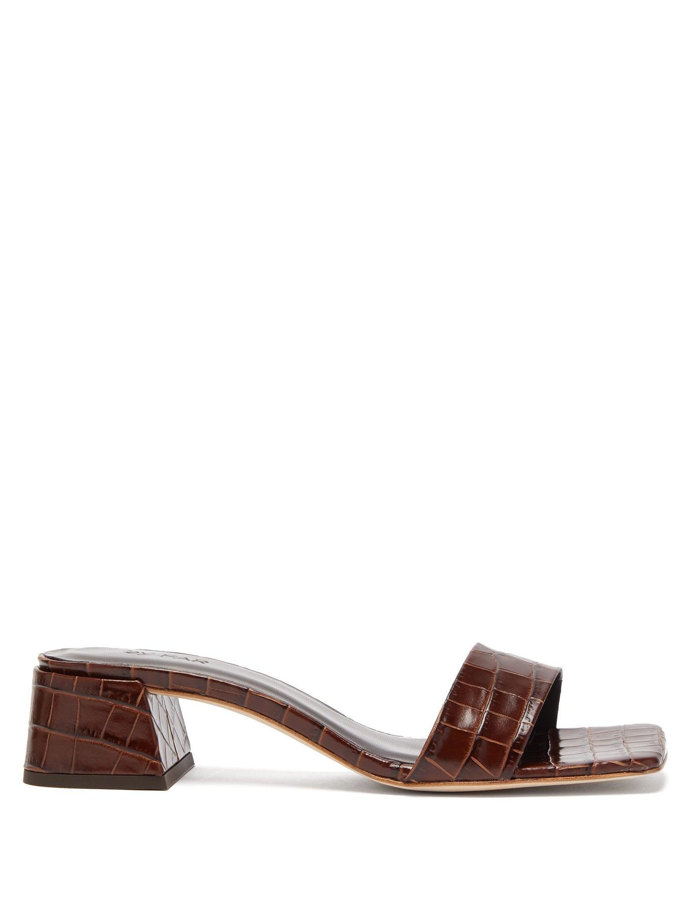 black crocodile mules