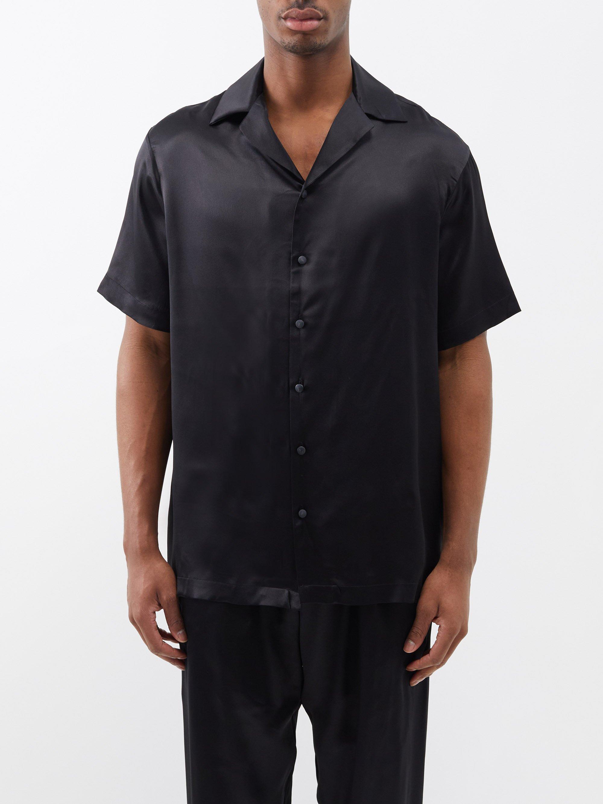 Delos Otto Silk-satin Shirt in Black for Men | Lyst