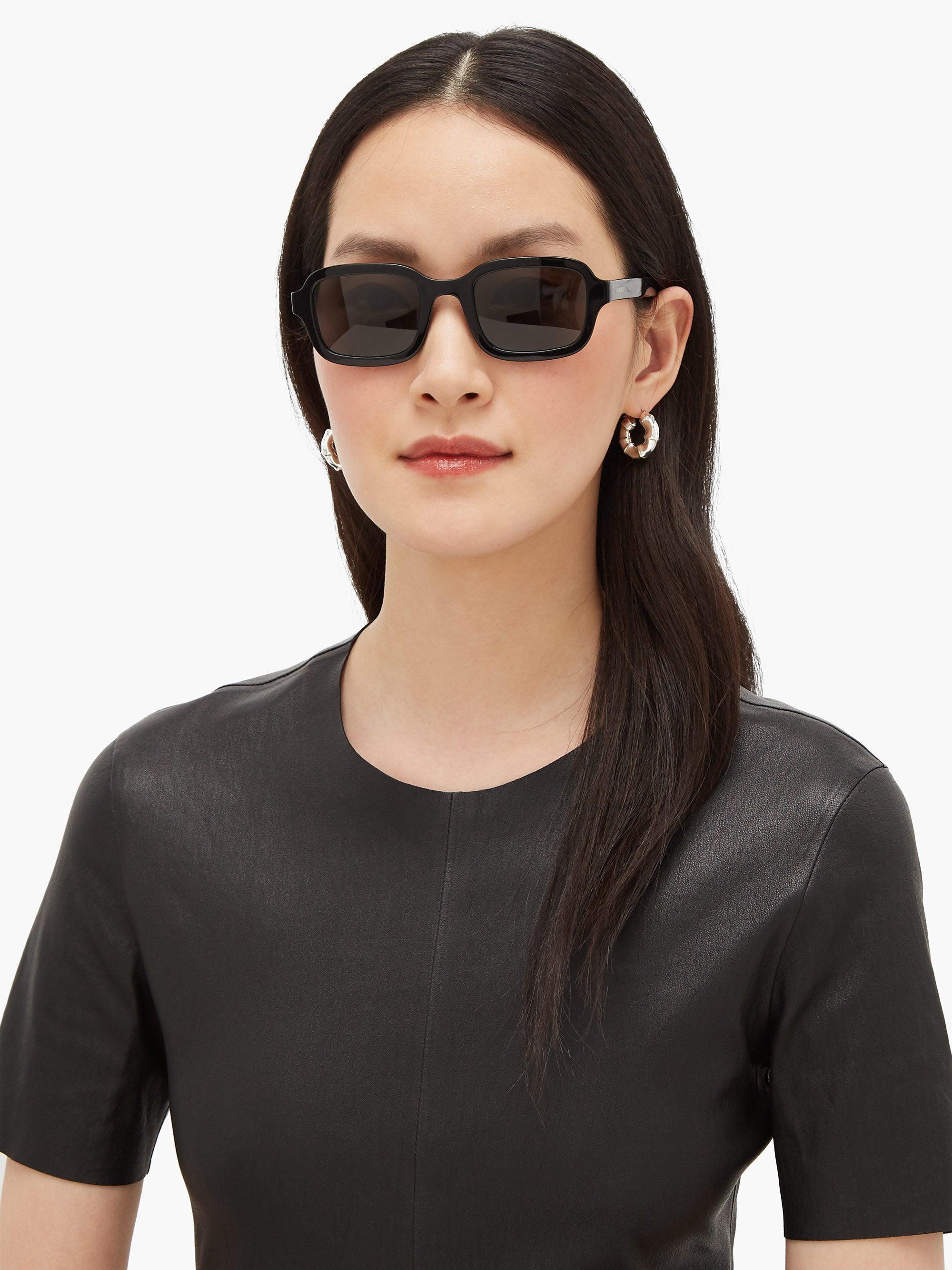 Prada Leather Journal Square Acetate Sunglasses in Black | Lyst
