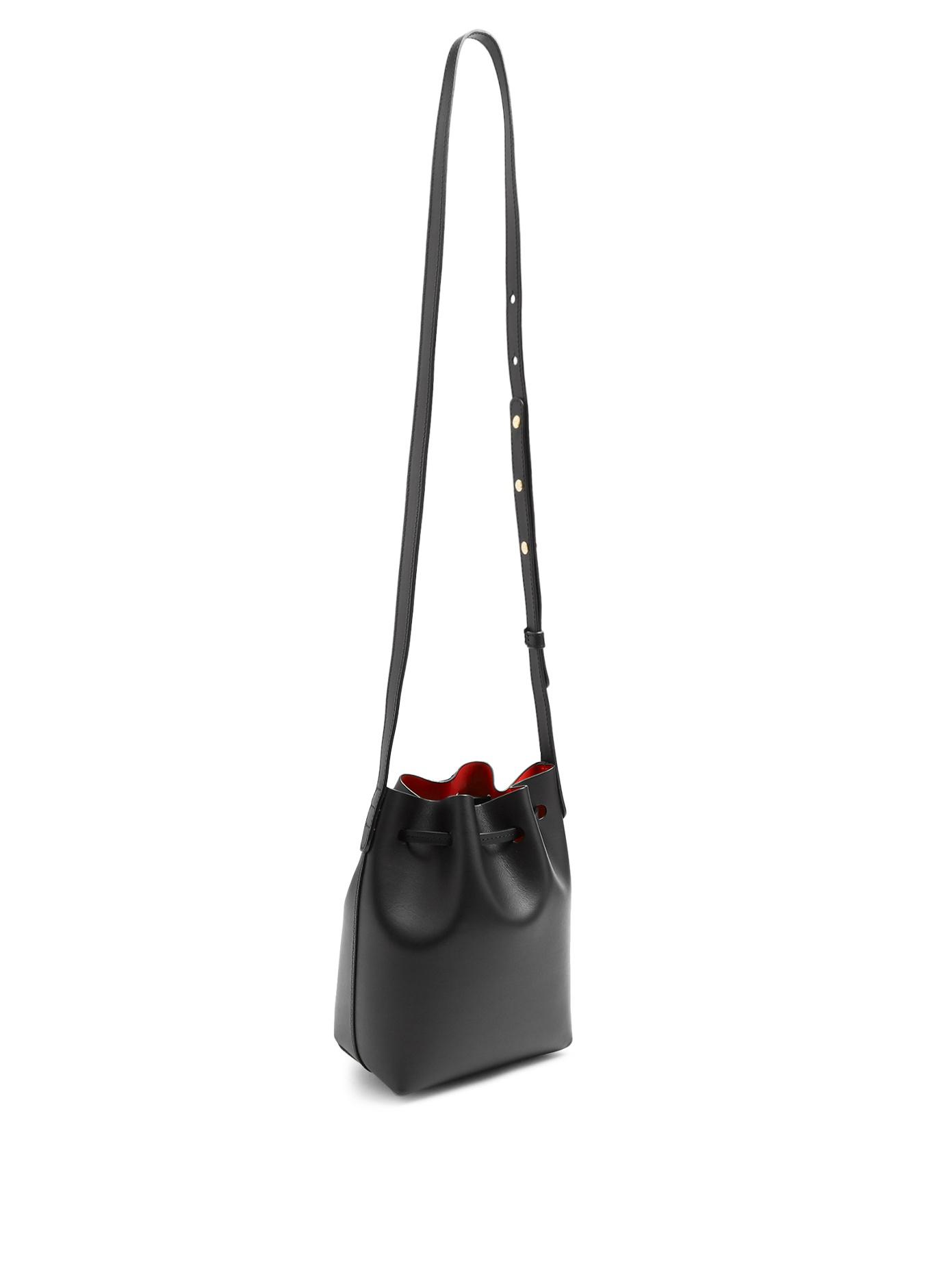 Mansur Gavriel Red-lined Mini Mini Leather Bucket Bag - Lyst