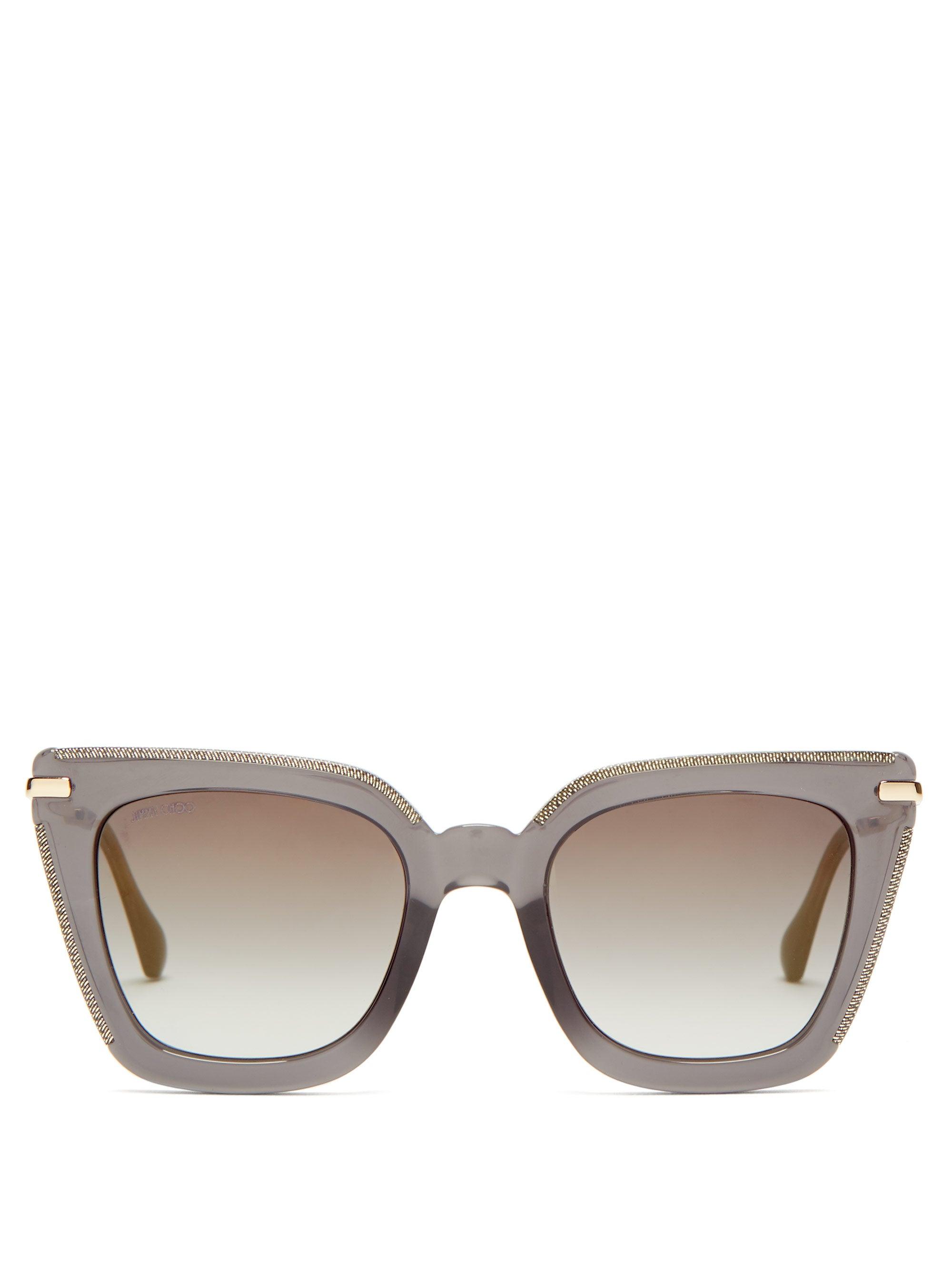 Jimmy Choo Ciara Square Glitteredacetate Sunglasses in Black Lyst