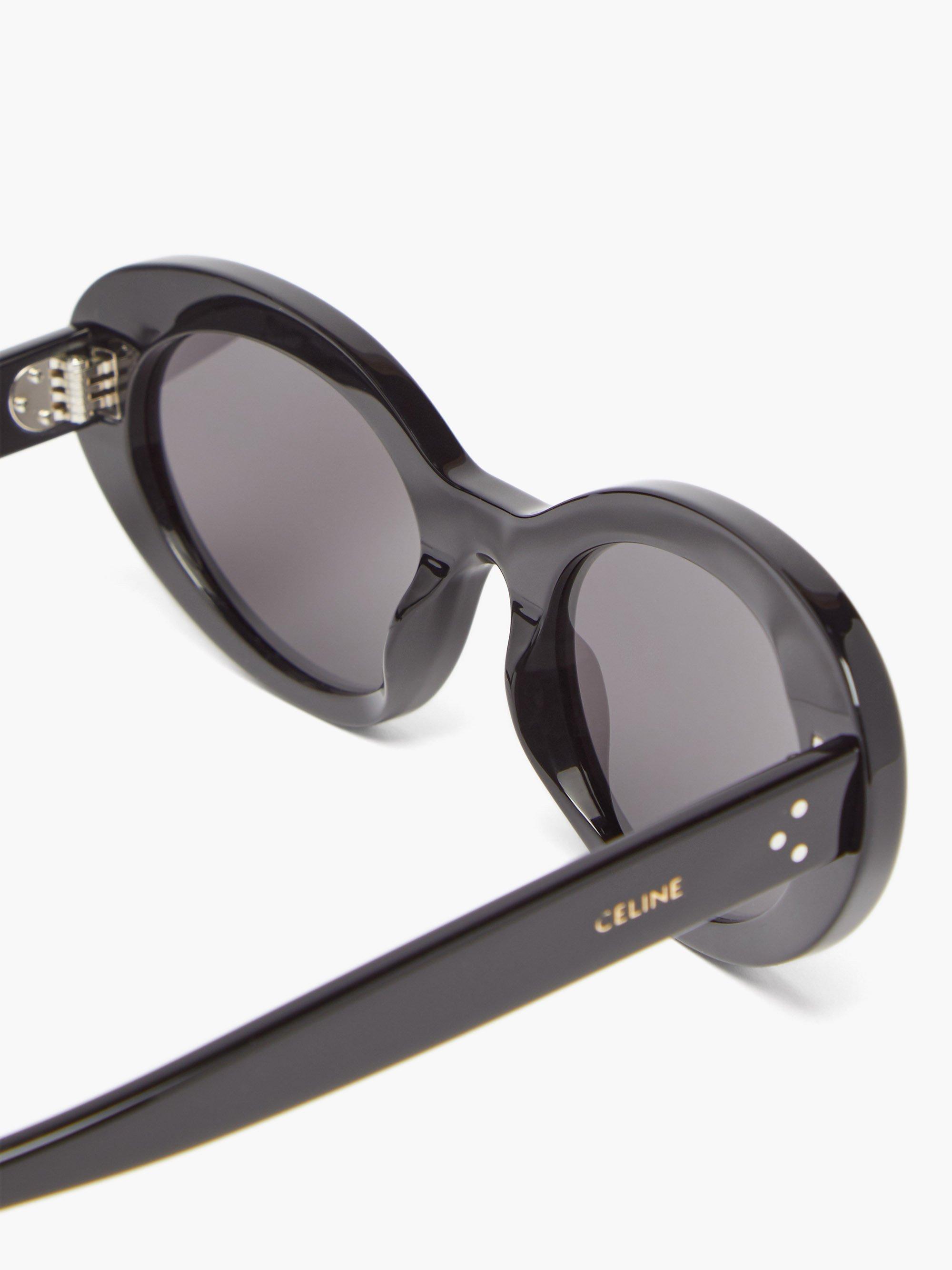 Celine Oval Cat-eye Acetate Sunglasses in Gray | Lyst