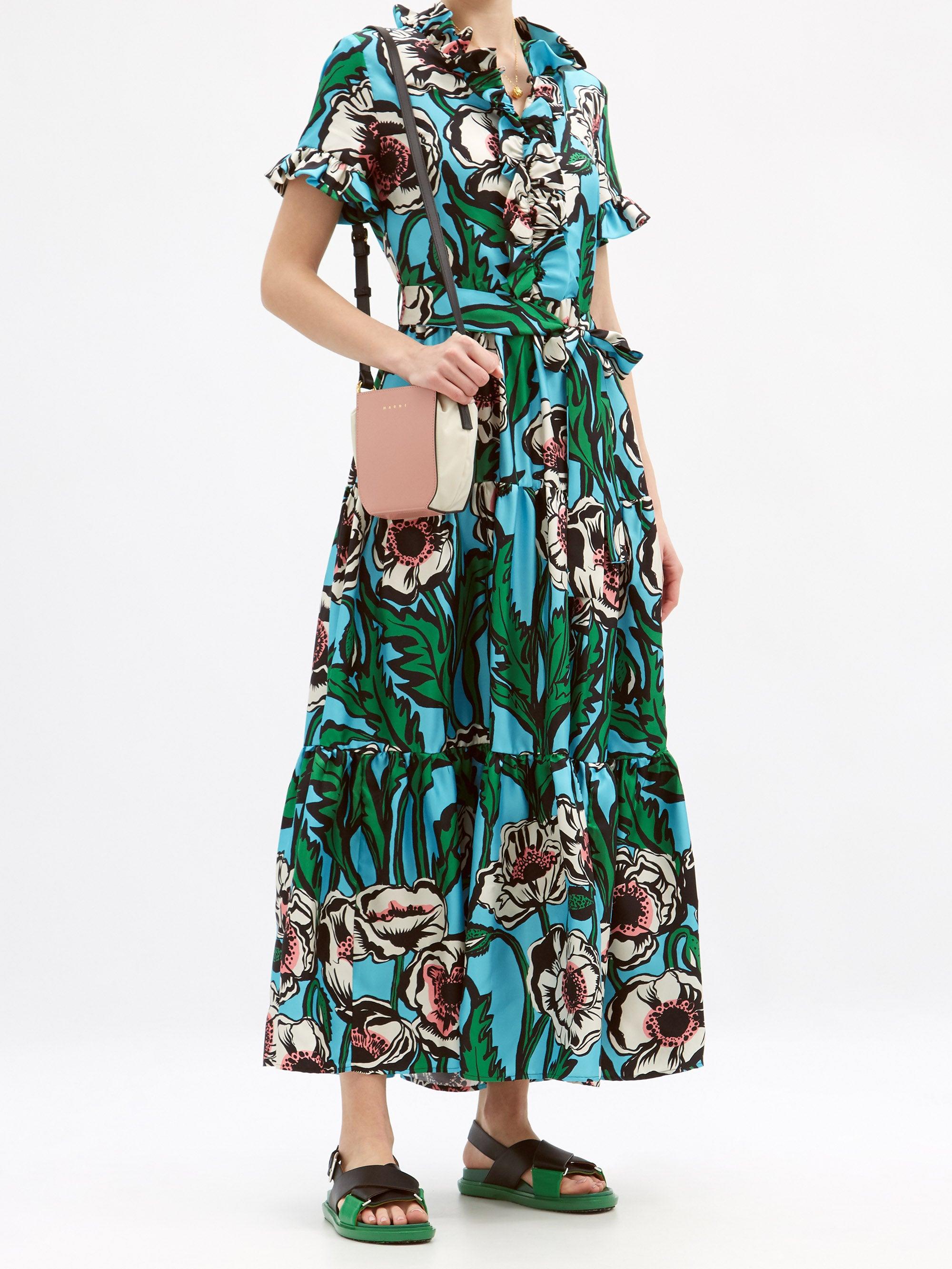 LaDoubleJ Long And Sassy Floral-print Silk-twill Maxi Dress in Blue ...