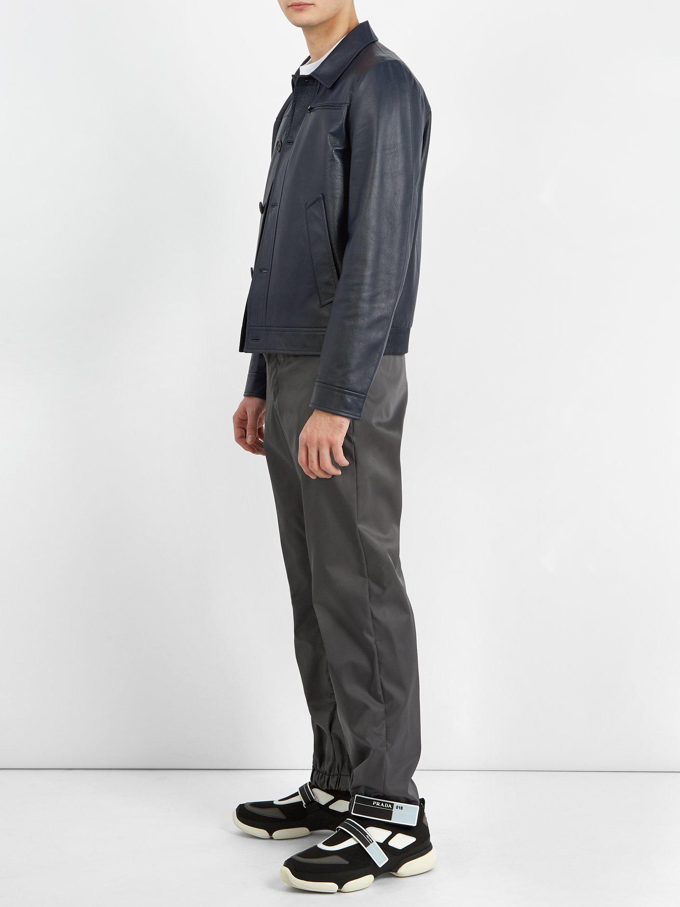 Prada Slim-leg Velcro-cuff Nylon Trousers in Grey for Men | Lyst Australia