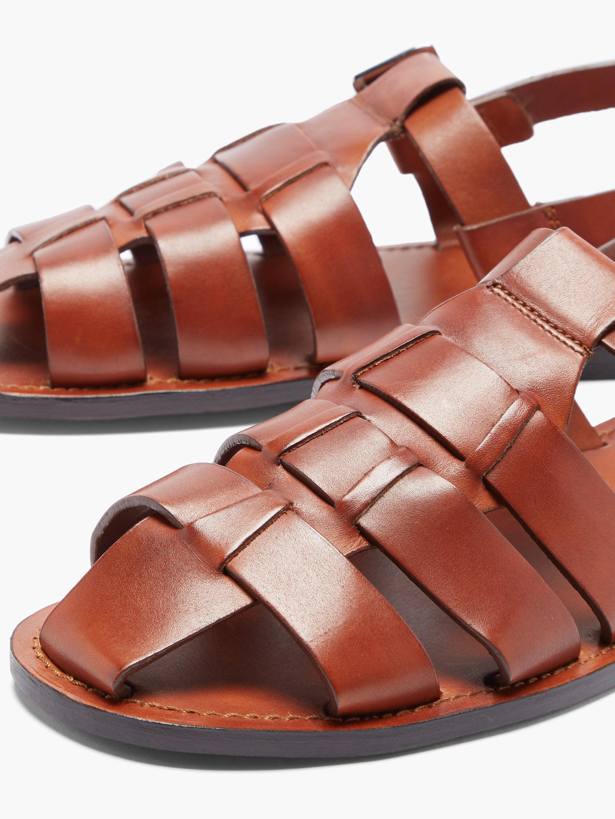 Grenson Quincy Leather Sandals in Brown for Men | Lyst