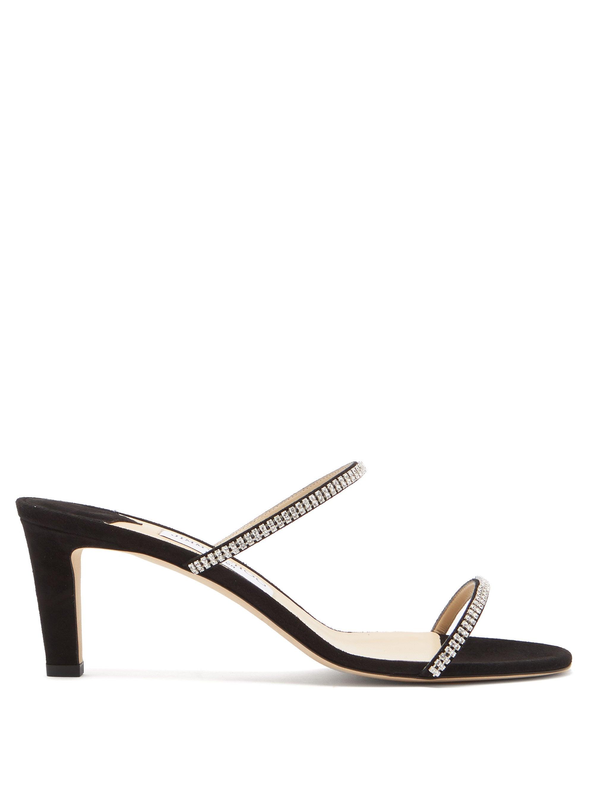 jimmy choo bing 65 embellished suede mules